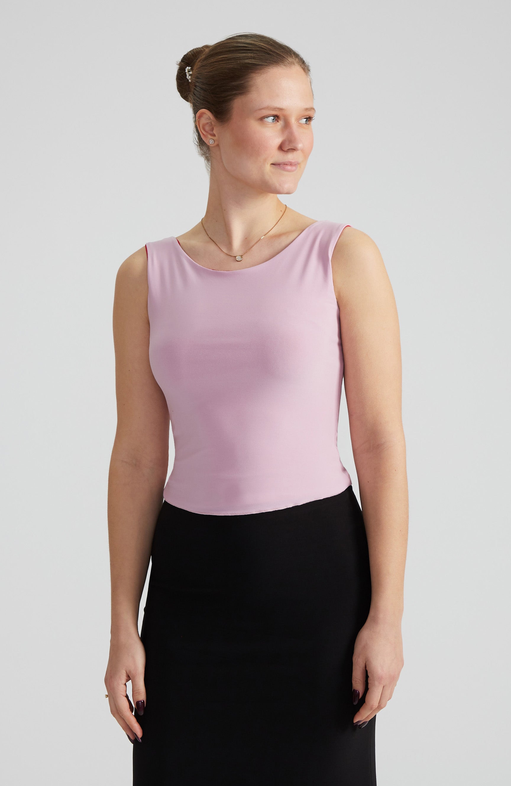DORA Reversible Top in Powder Pink & Classic Red
