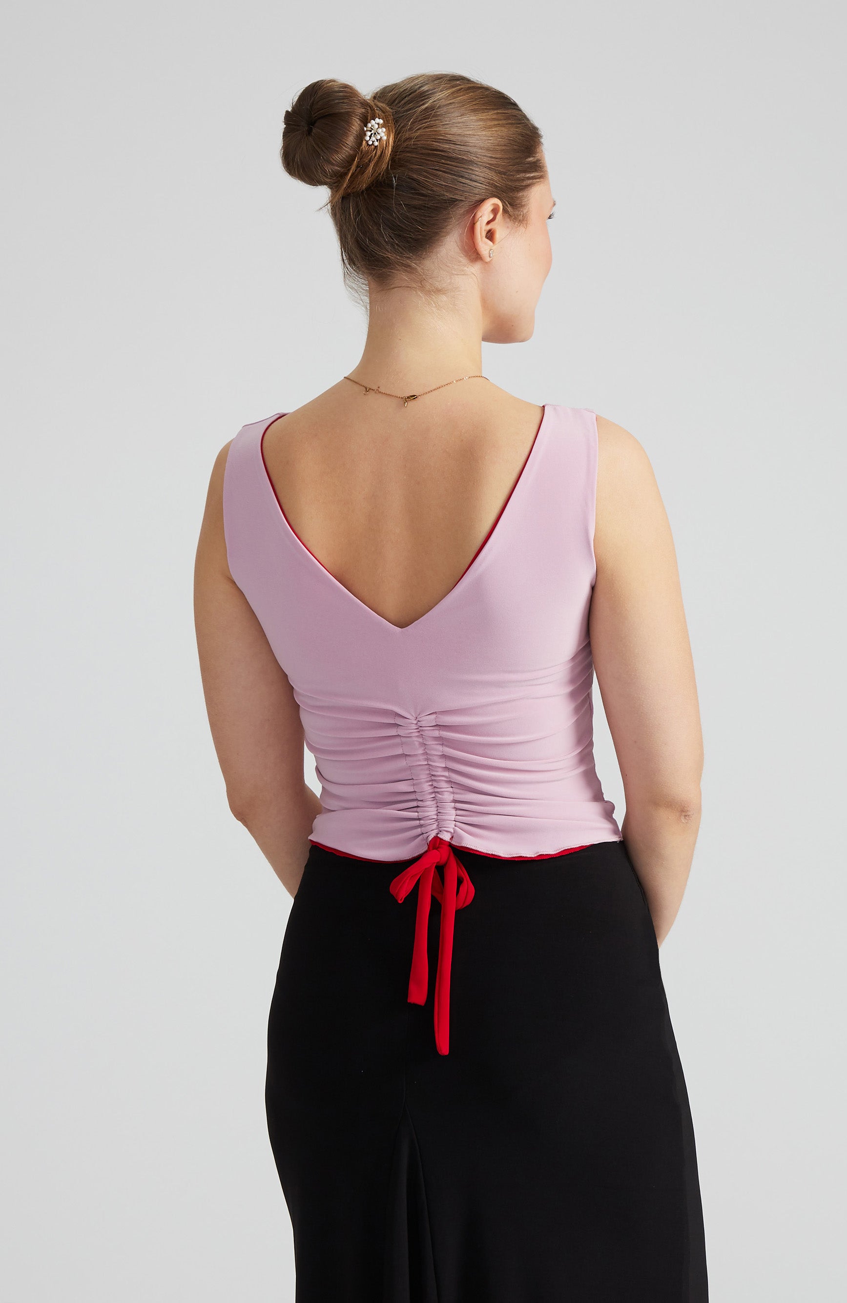 DORA Reversible Top in Powder Pink & Classic Red