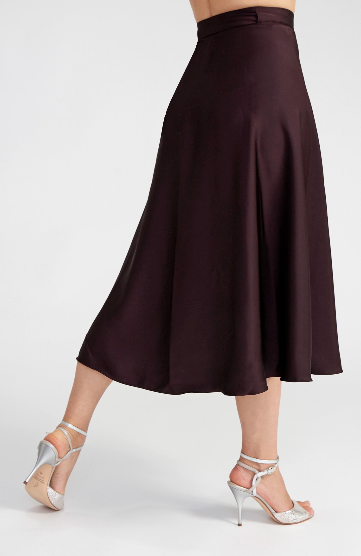 GINA Langer Wickelrock in Schokoladenbraun