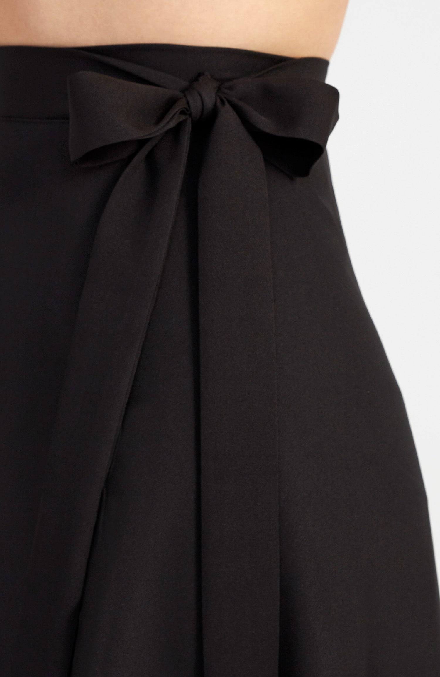 GINA Long Wrap Skirt in Black