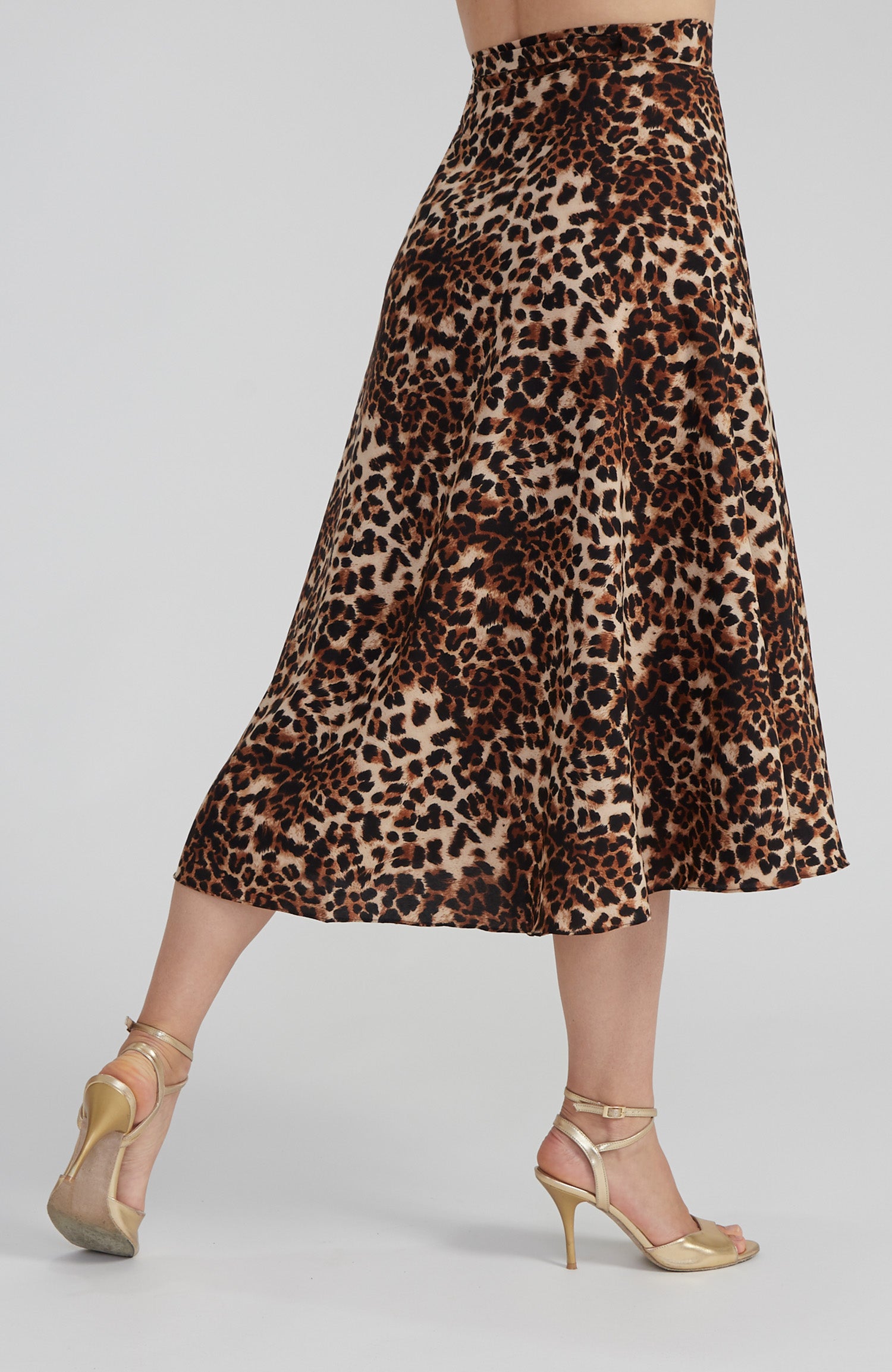 GINA Long Wrap Skirt in Leopard Print