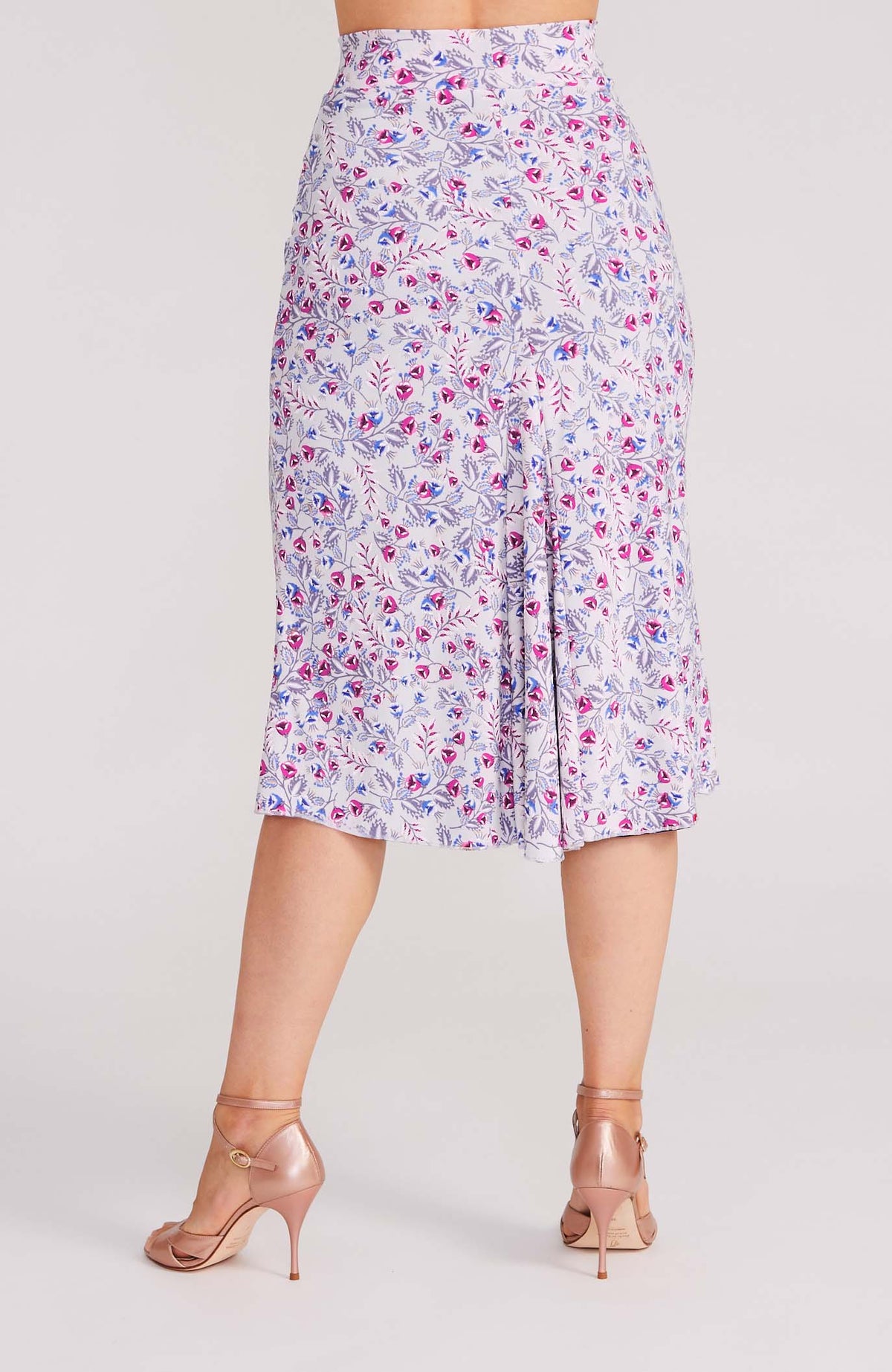 Jupe de tango godet a Motif Floral Rose – JAZMIN