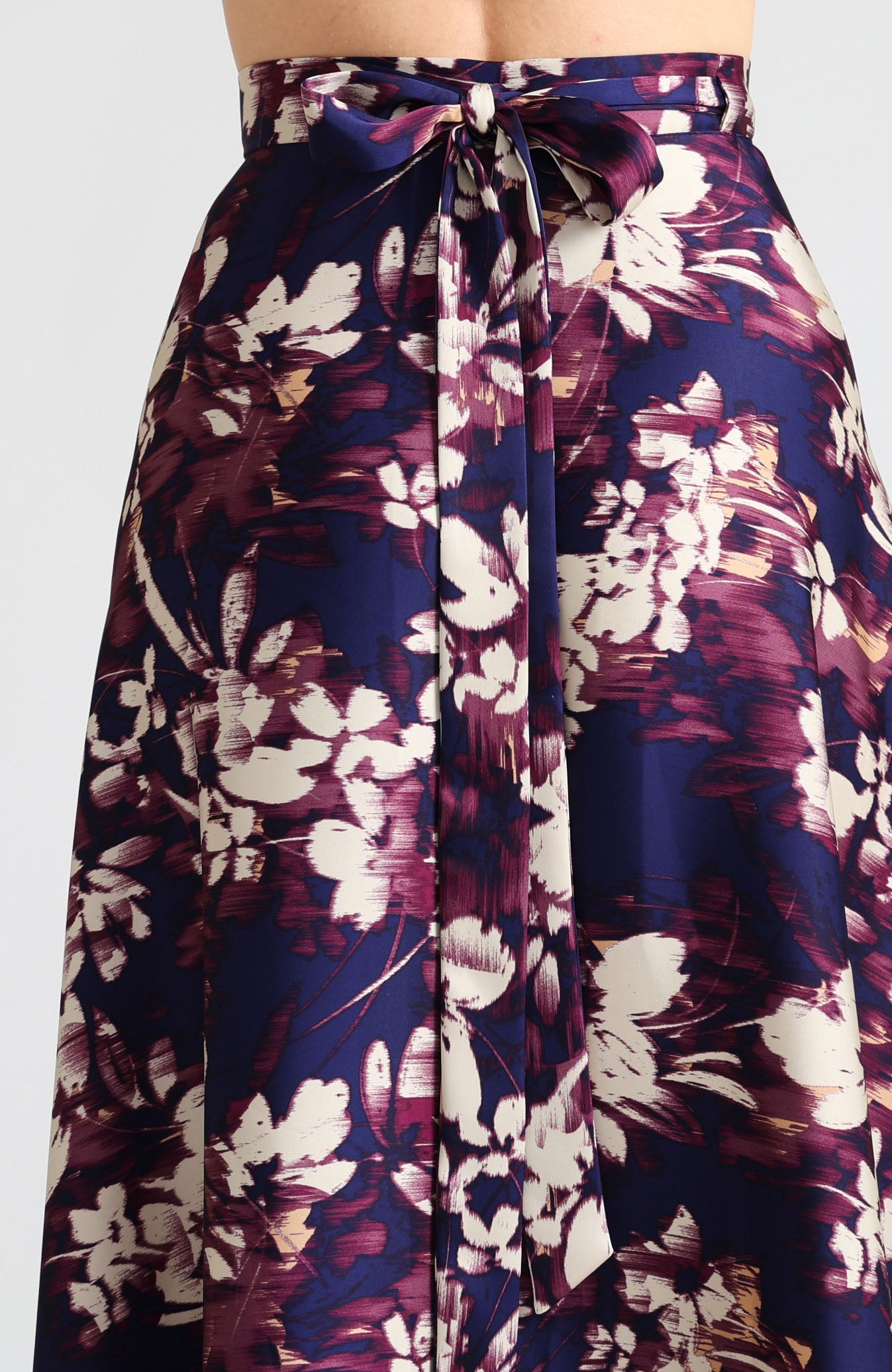 Abstract print wrap tango skirt Coco with an elegant bow.