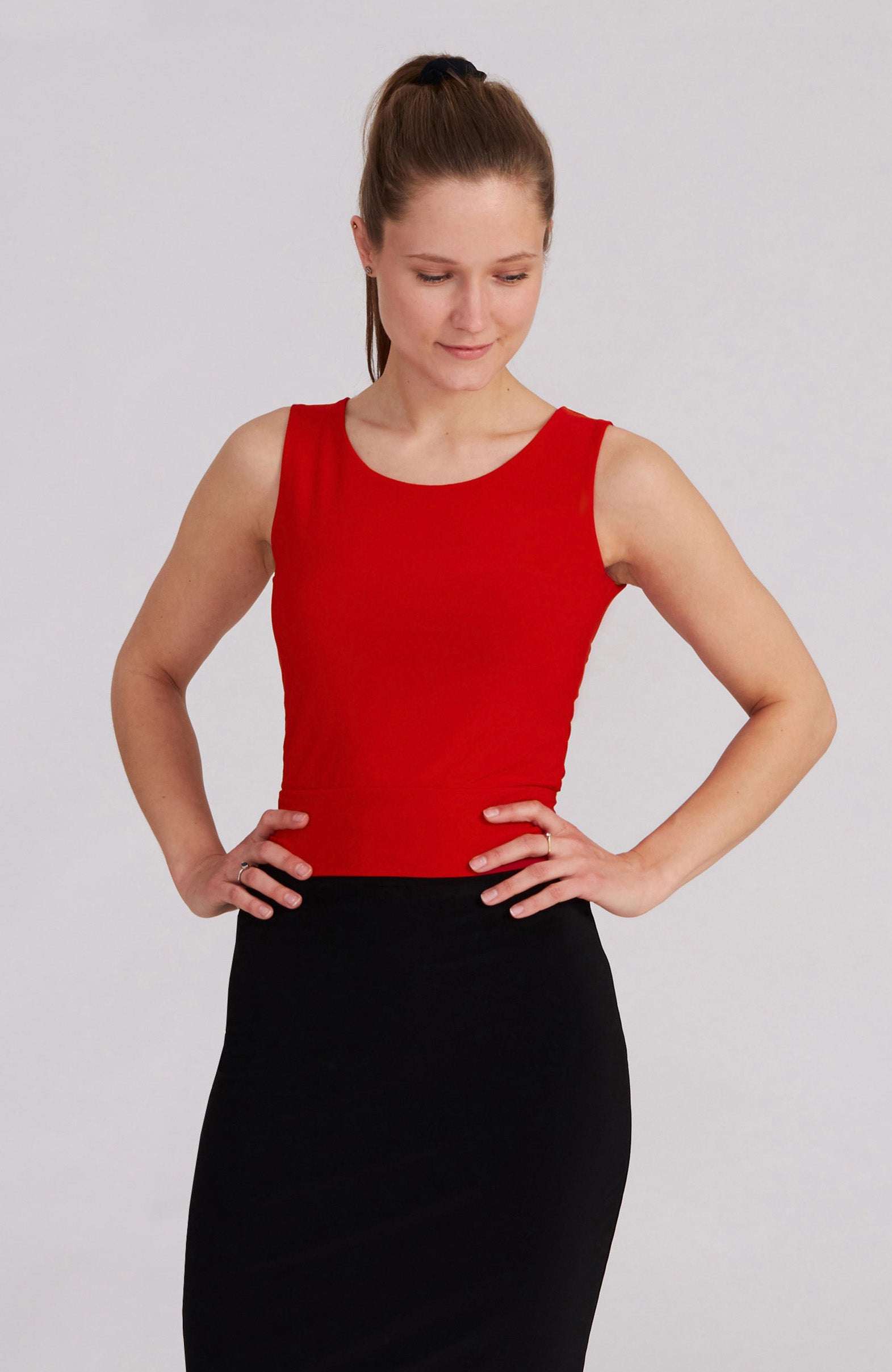Coral Red Tango Top With Back Bow Detail – ZOE