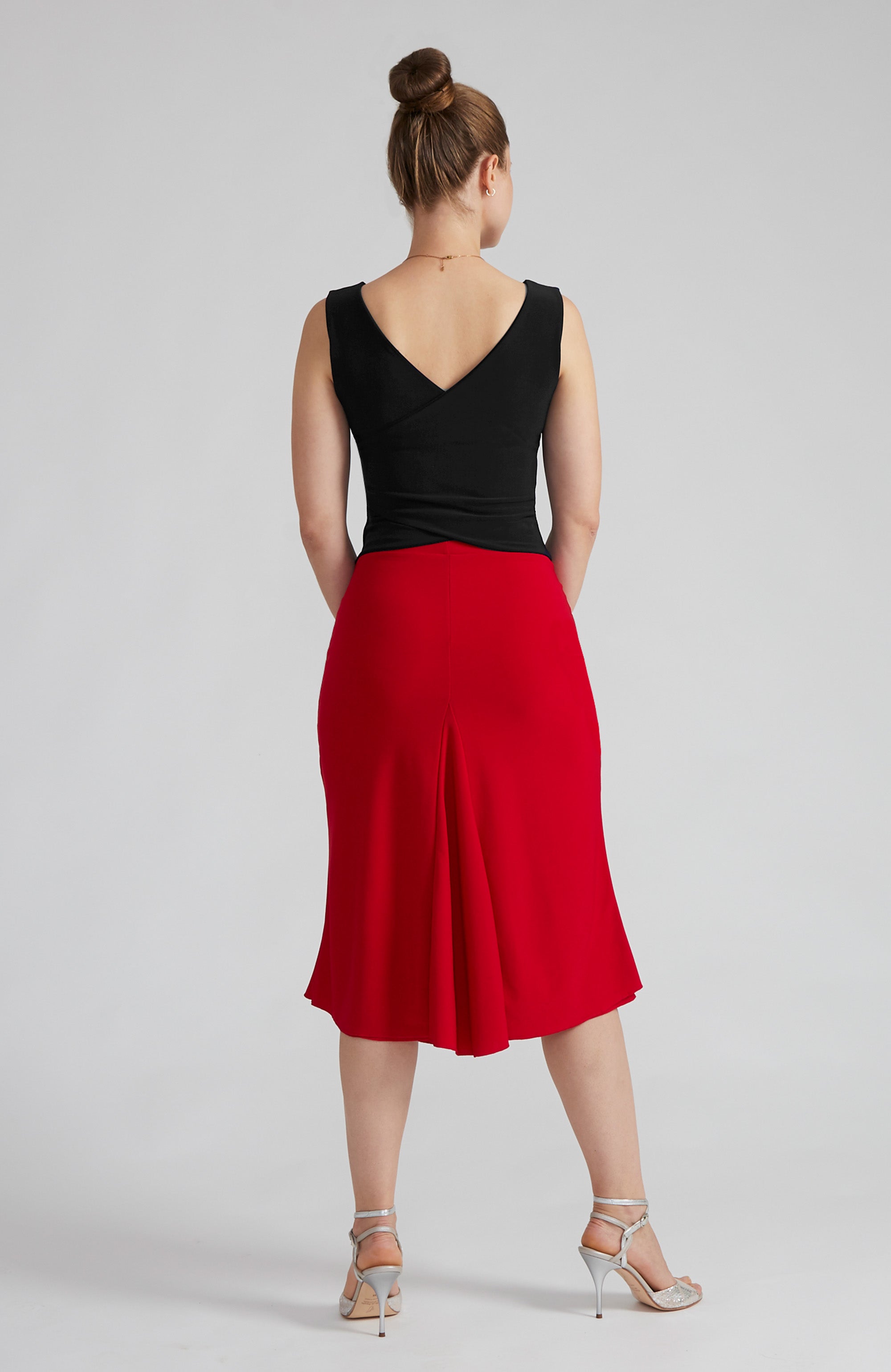 DANIELA Black Bateau Neck Top with Cross Back