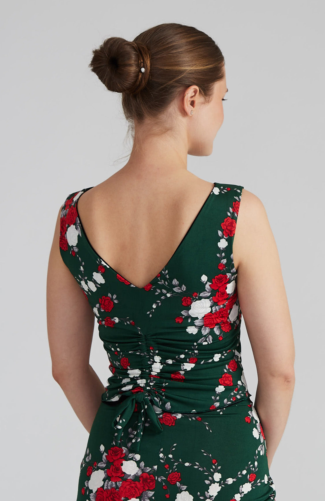 DORA Reversible Top in Red Roses & Black