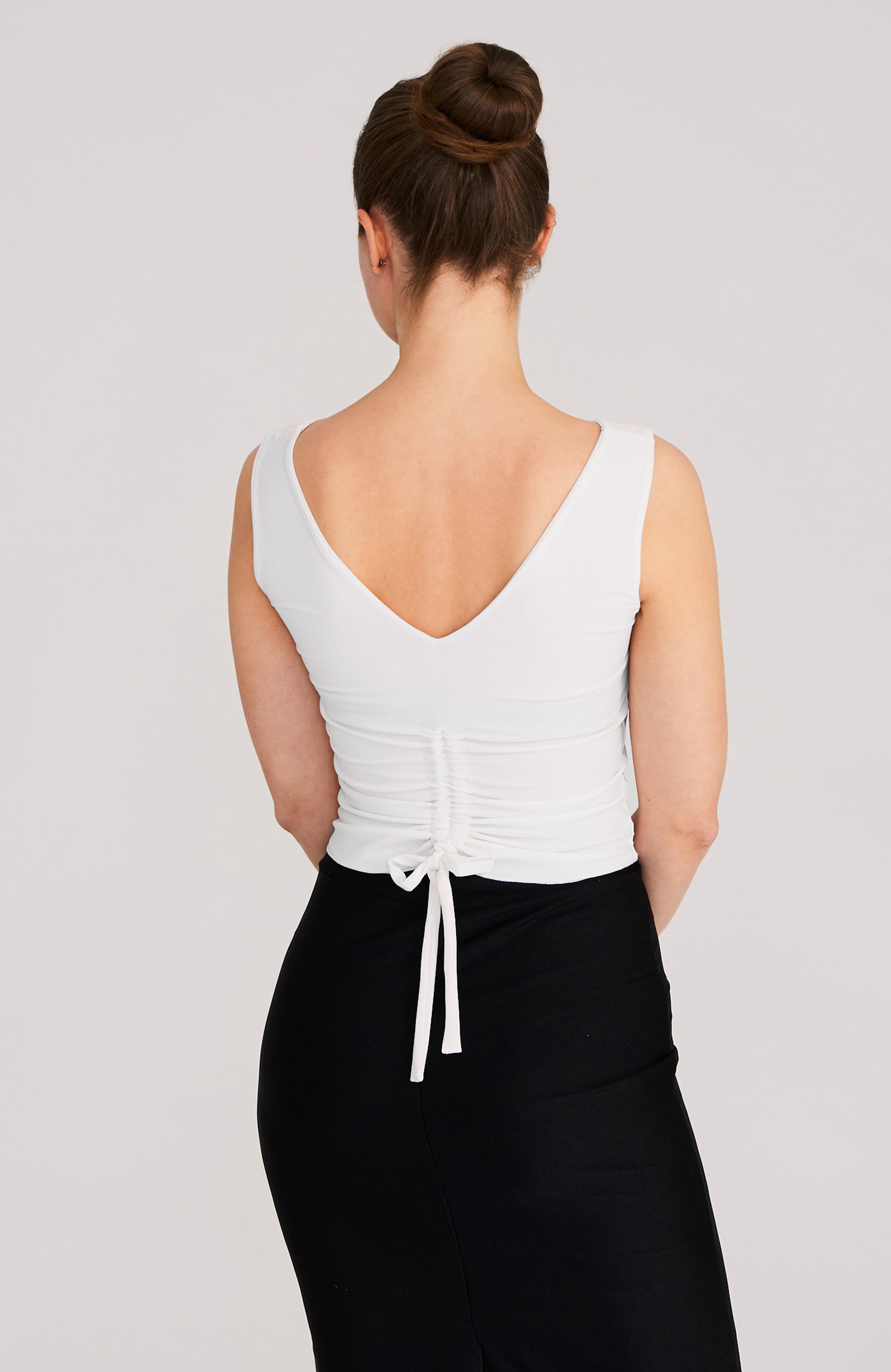DORA Drapiertes Top in Reinweiß