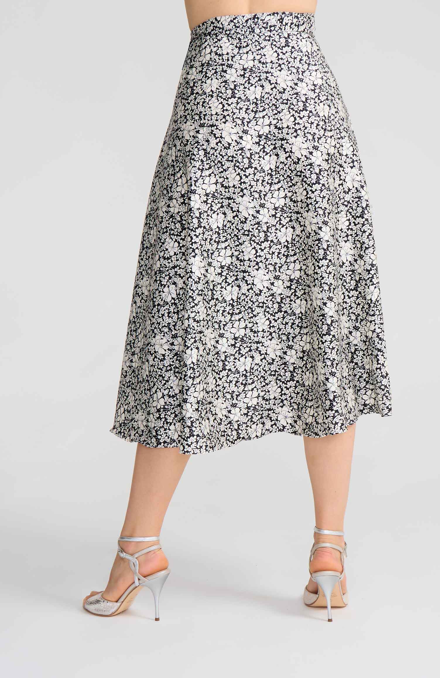 Long Viscose Wrap Skirt in Ink Blossoms – GINA