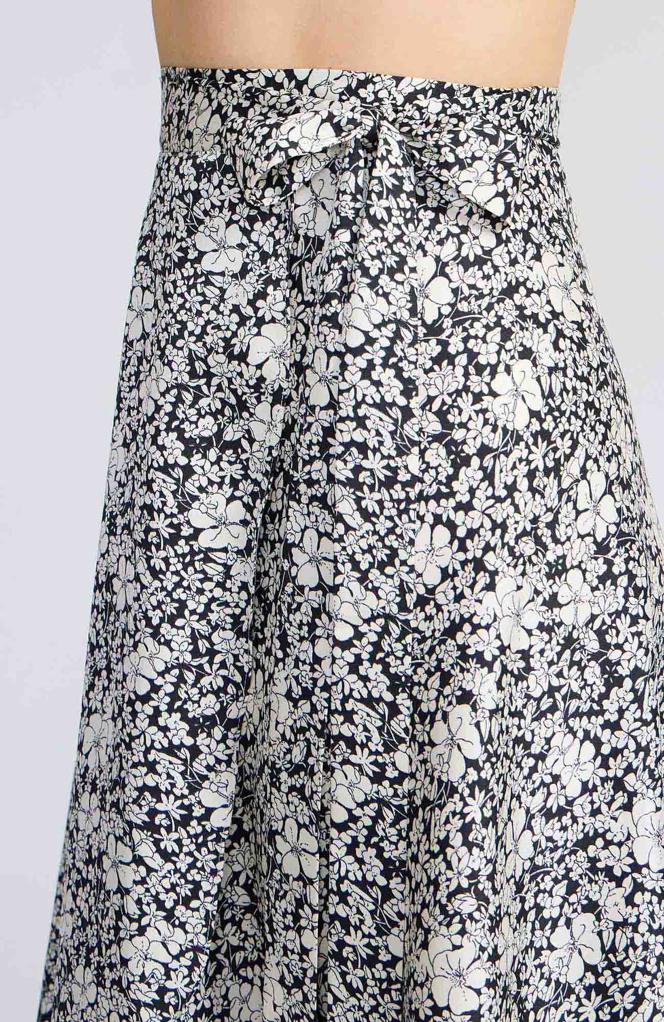 Long Viscose Wrap Skirt in Ink Blossoms – GINA