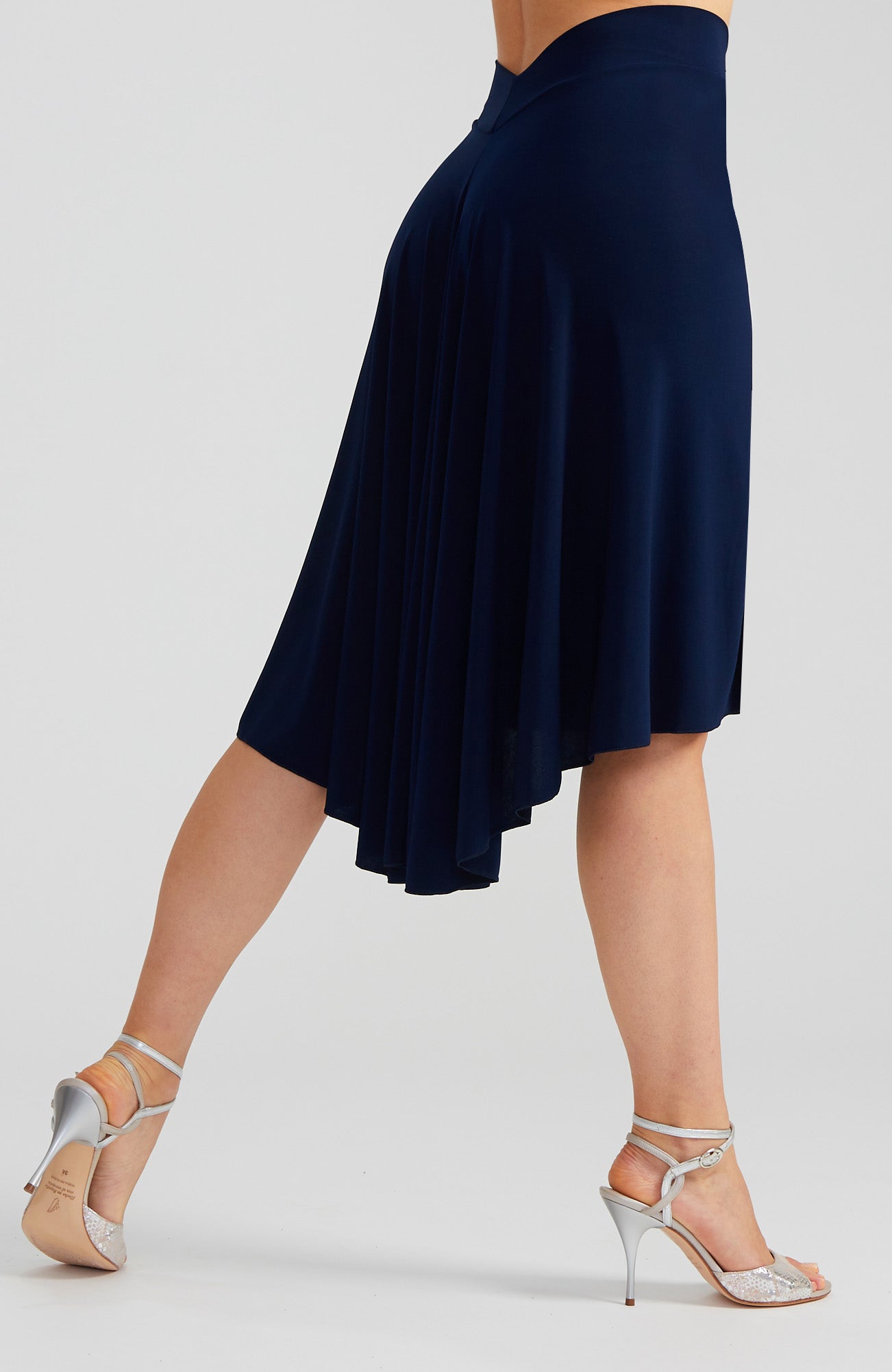 Jupe de tango argentin bleu marine PAOLA avec fente