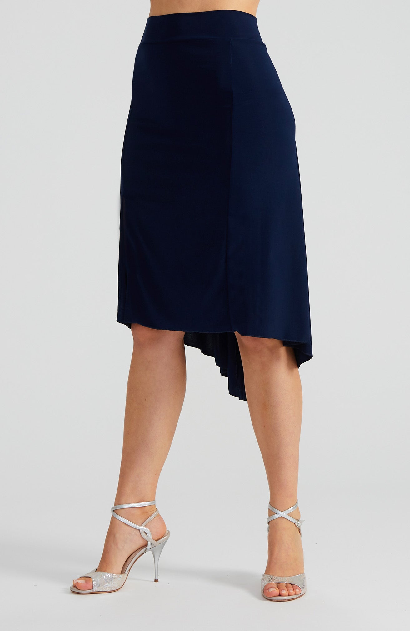 PAOLA Navy Blue Argentine Tango Skirt with Slit