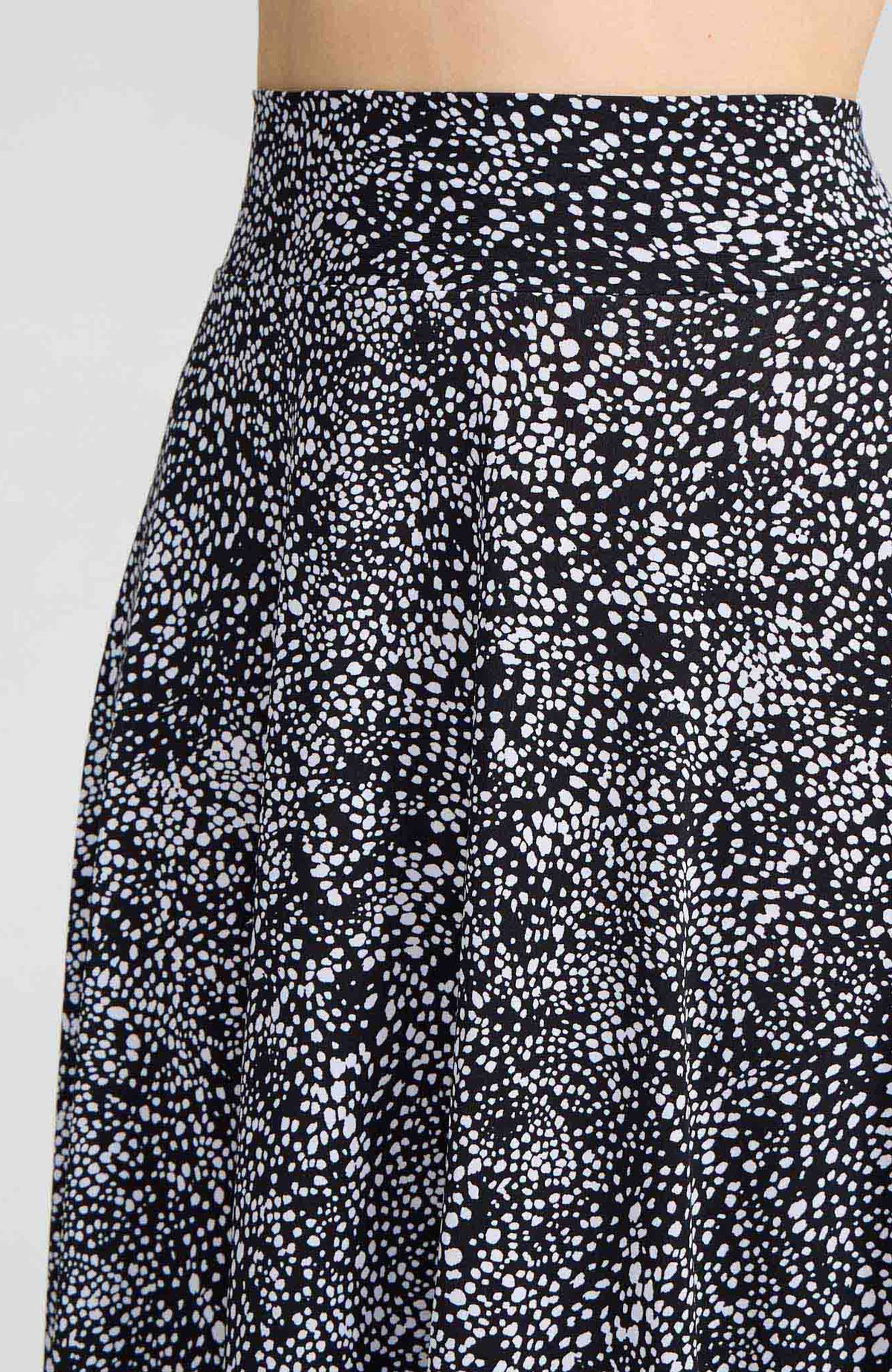 Polka Dot A-Line Tango Skirt with High-Low Hem in Black & White – AUDREY