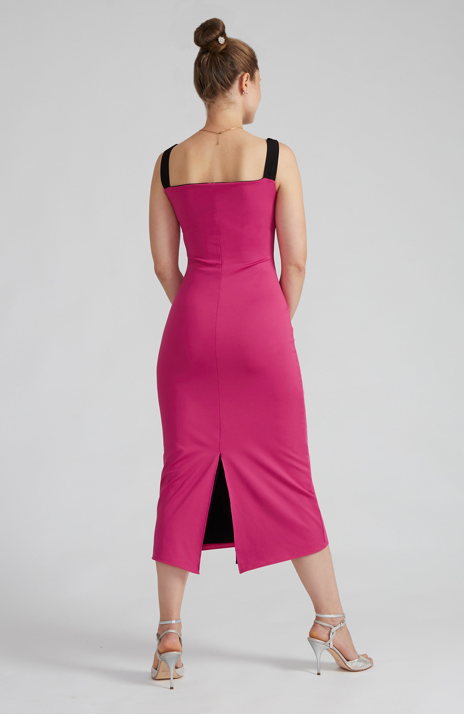 Reversible pink and black tango dress