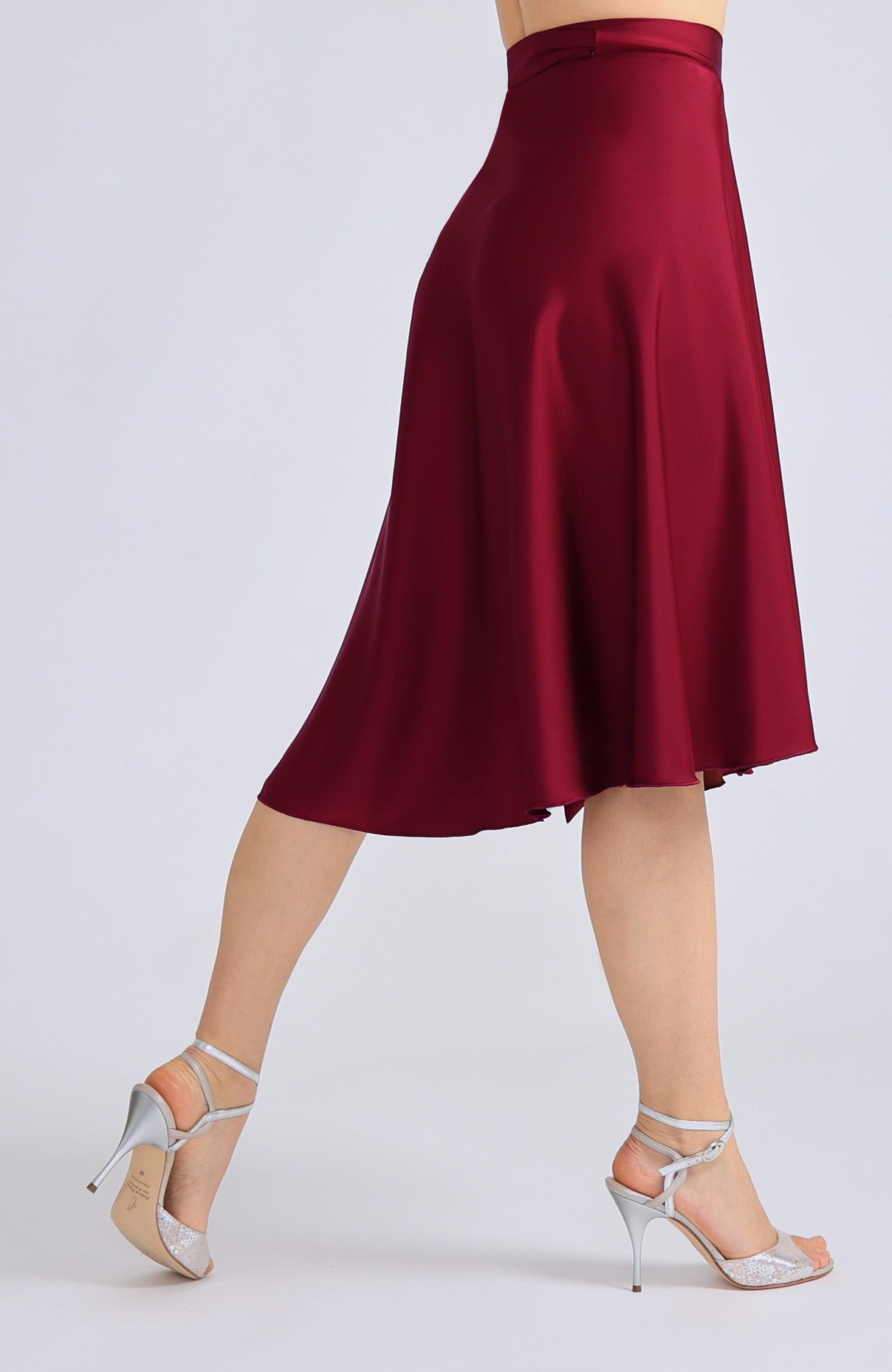 Satin Wrap Skirt in Bordeaux Red – COCO