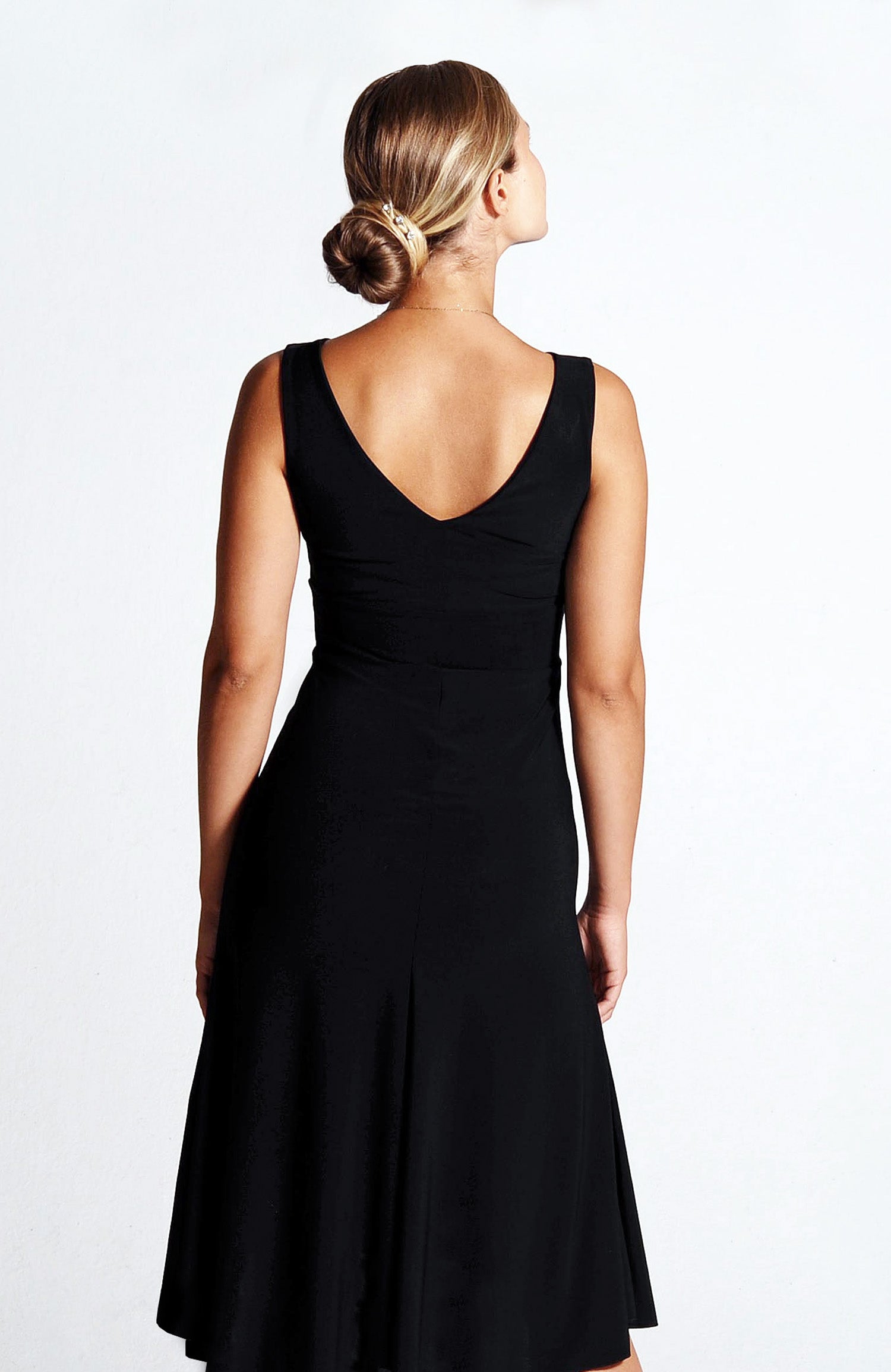 CARLA Classic Black A-Line Tango Dress with High-Low Hem