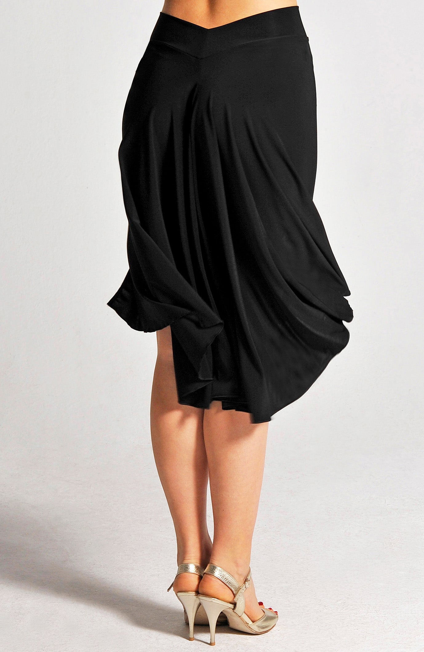 Jupe noire fendue style tango argentin PAOLA