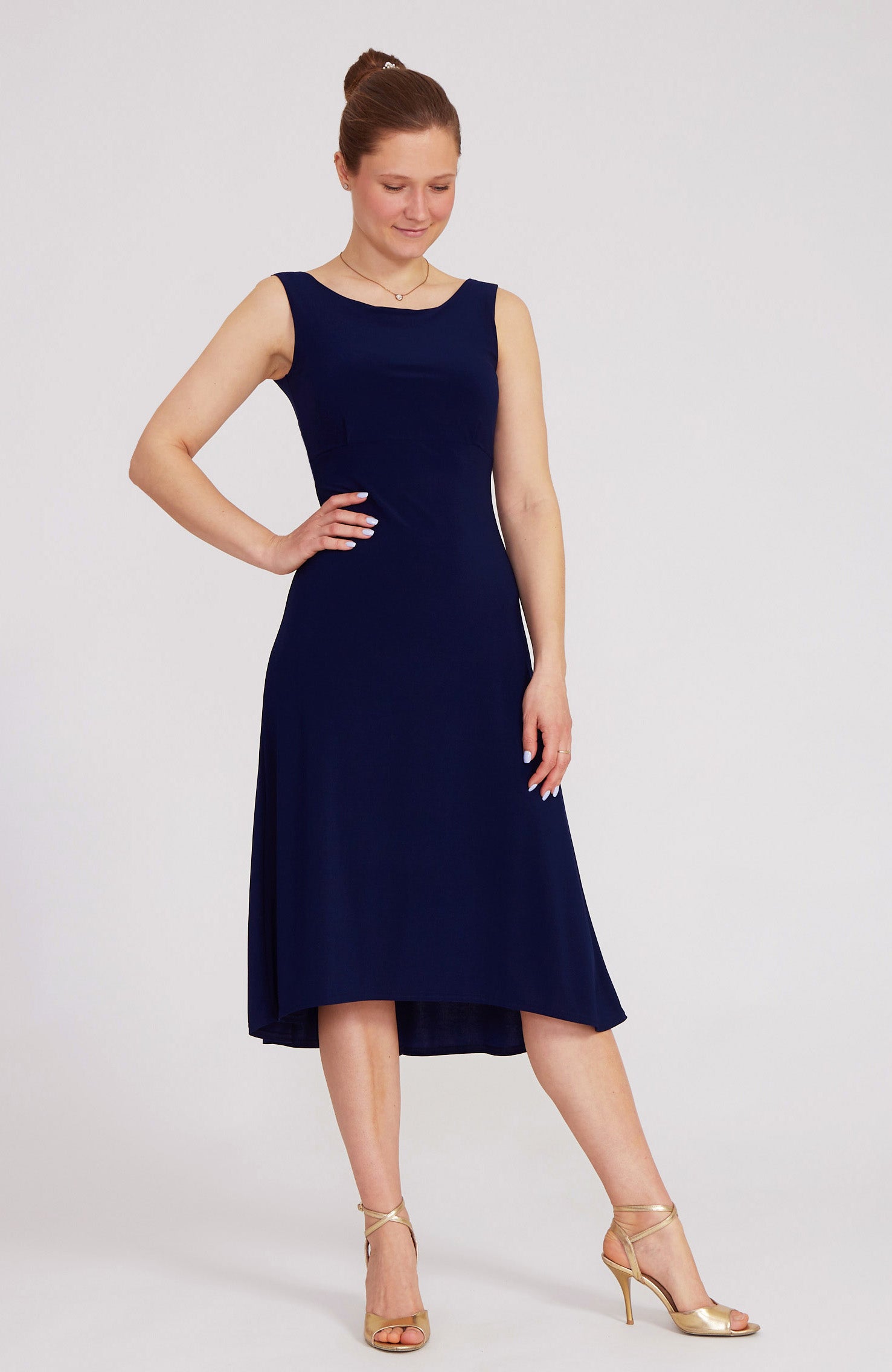 NOELIA A-Linien-Tangokleid in Marineblau