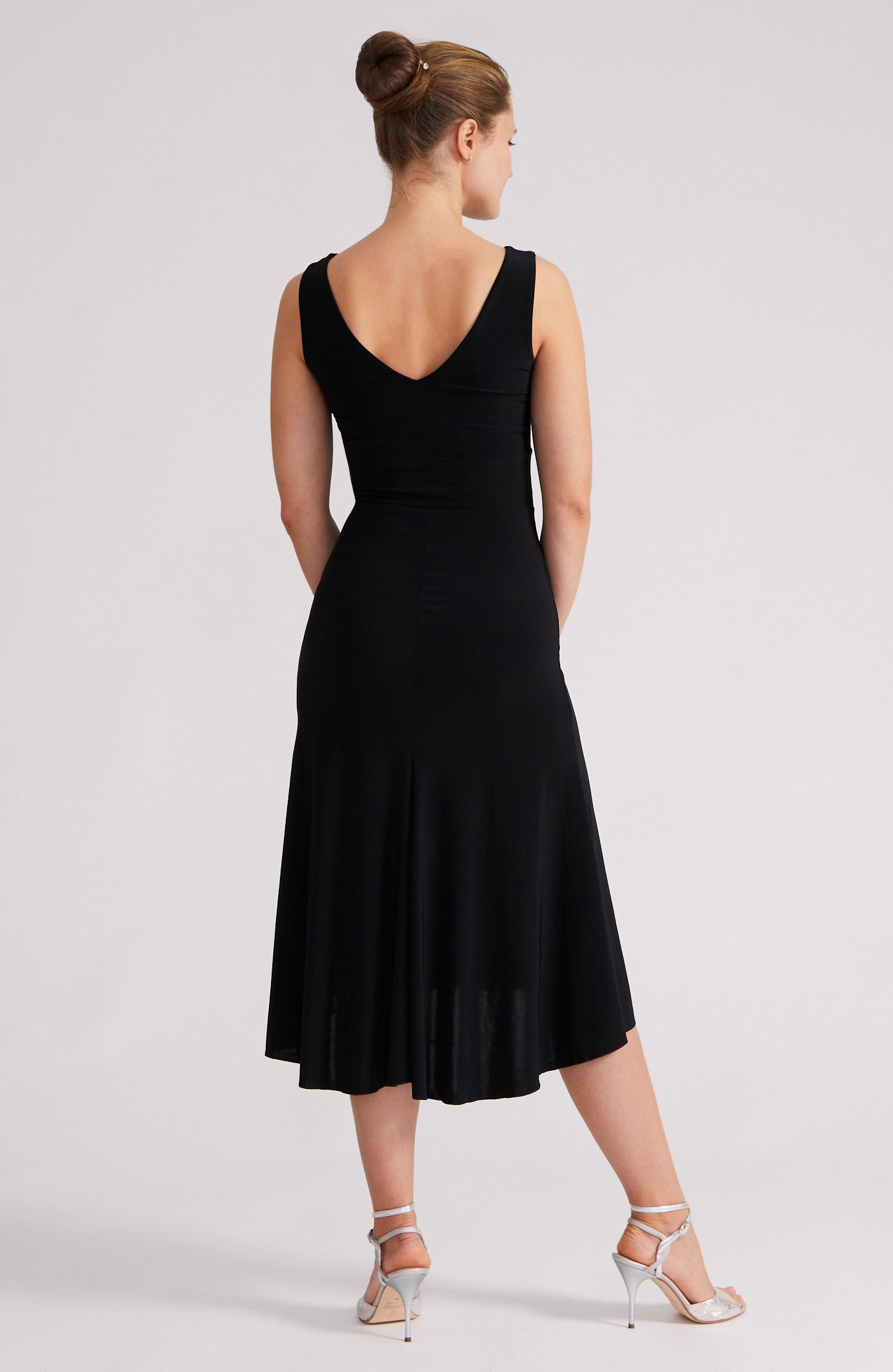 CARLA Classic Black A-Line Tango Dress with High-Low Hem