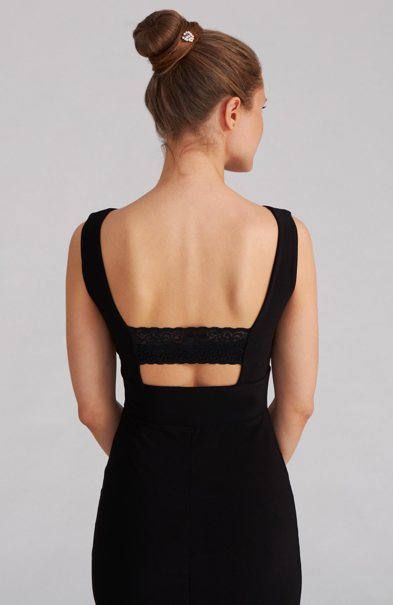 OLIVIA Schwarzes Tangokleid mit elegantem Spitzendetail