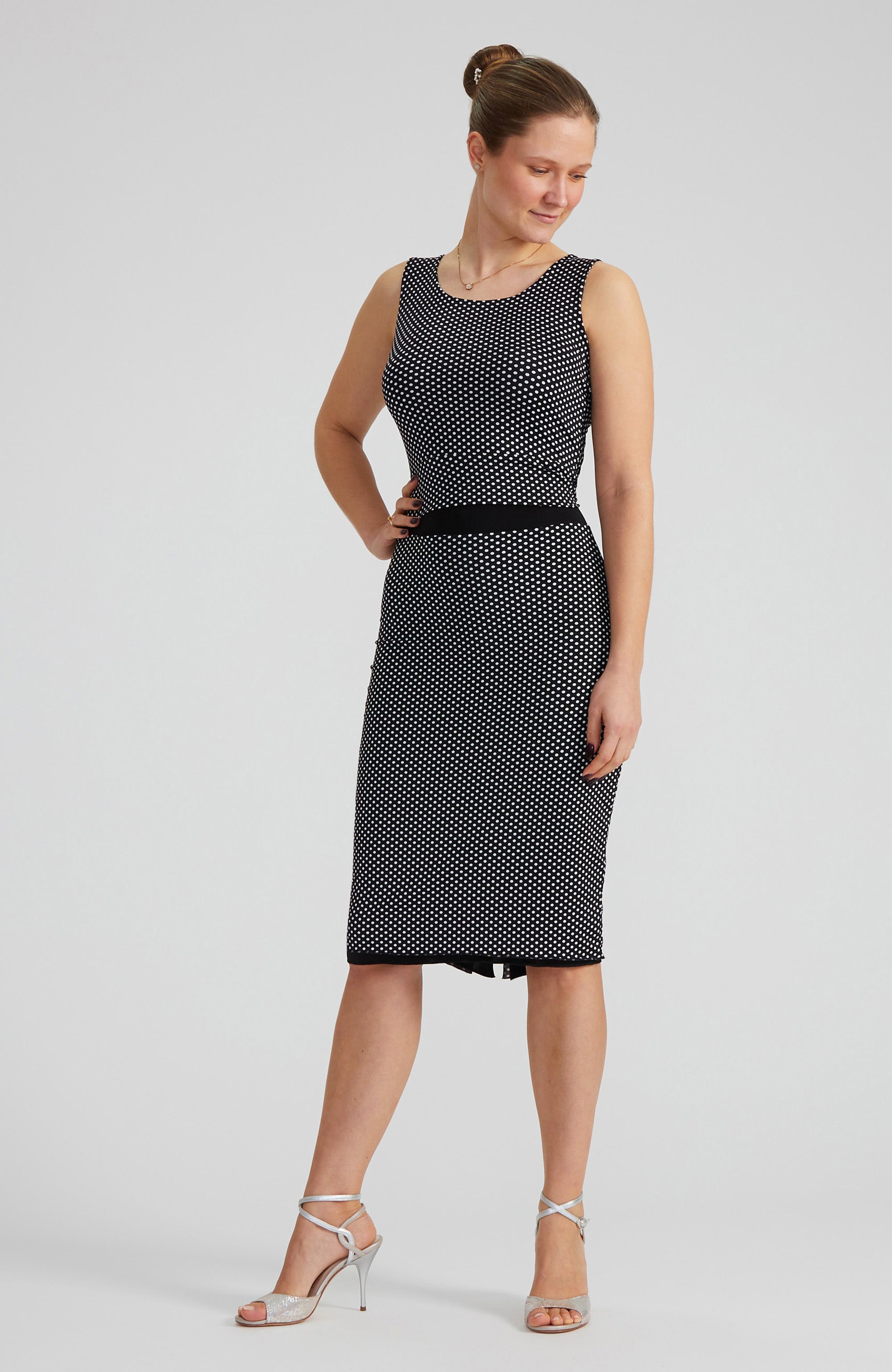 CLARA Reversible Tango Skirt in Black & White Polka Dots