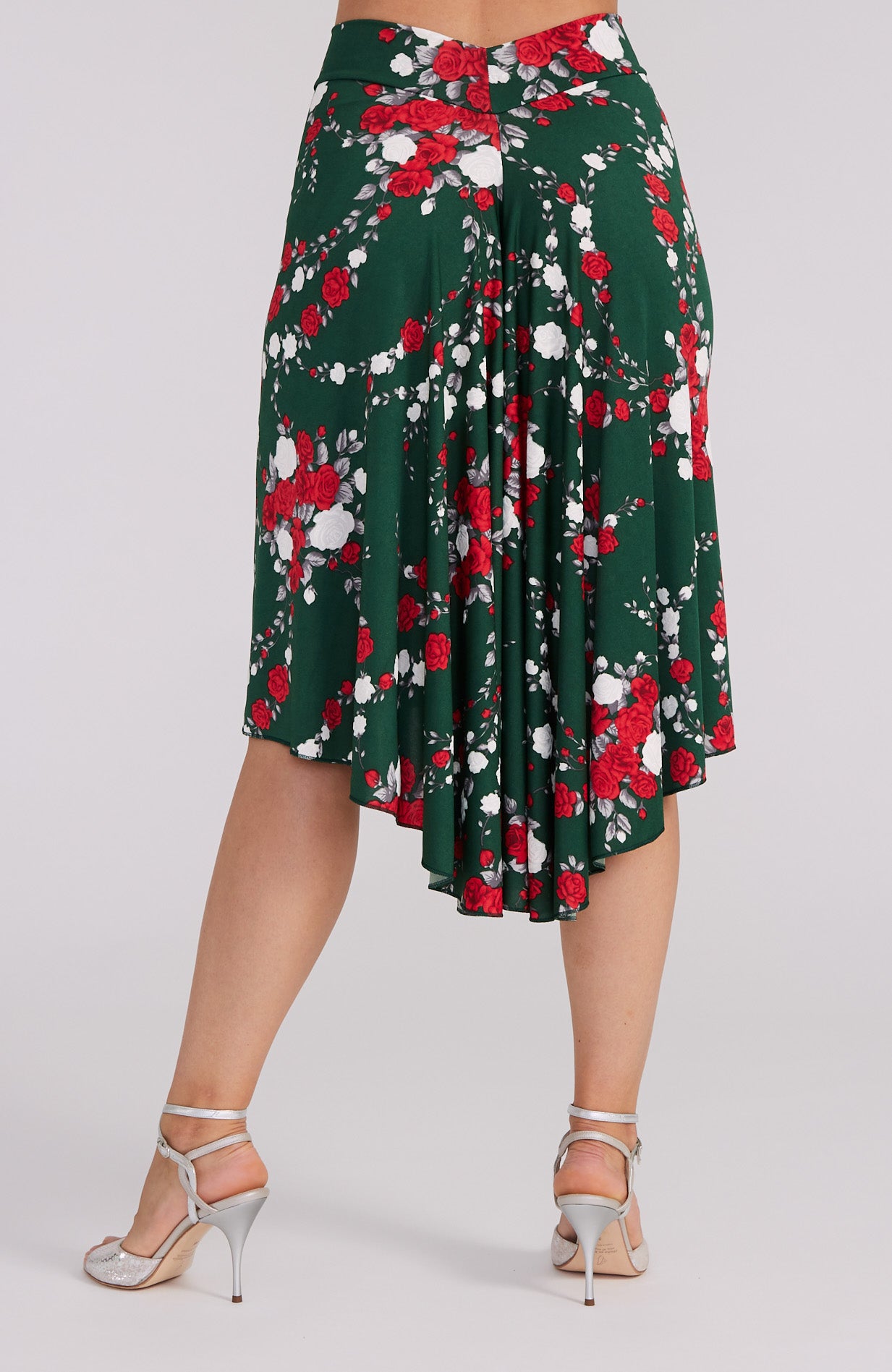 fishtail tango skirt in rose vine print