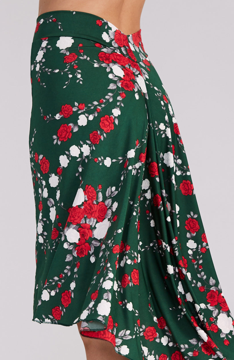 Red Roses Argentine Tango Skirt - PAOLA