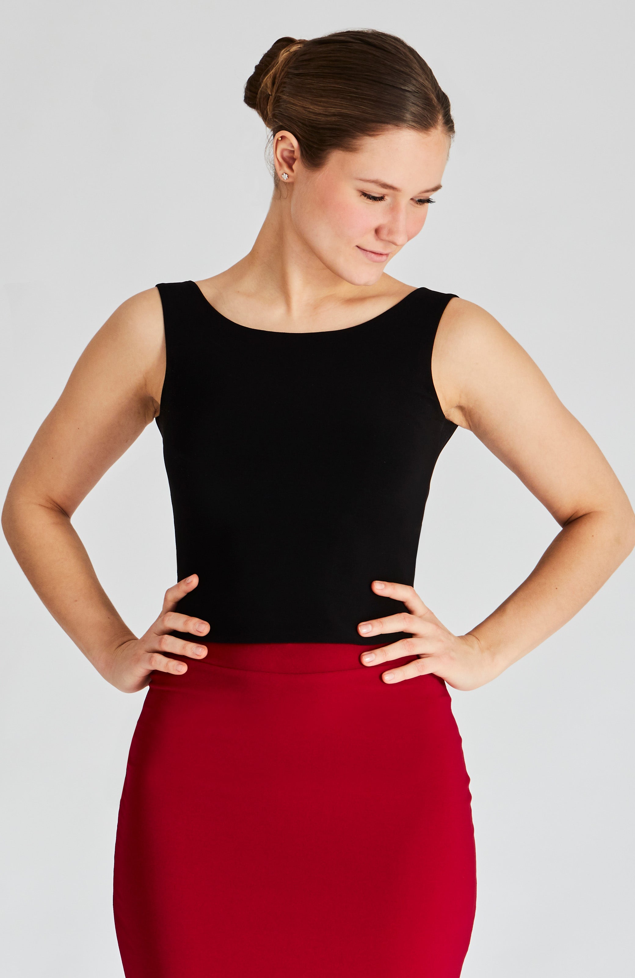 MARINA Cross Back Top in Classic Black