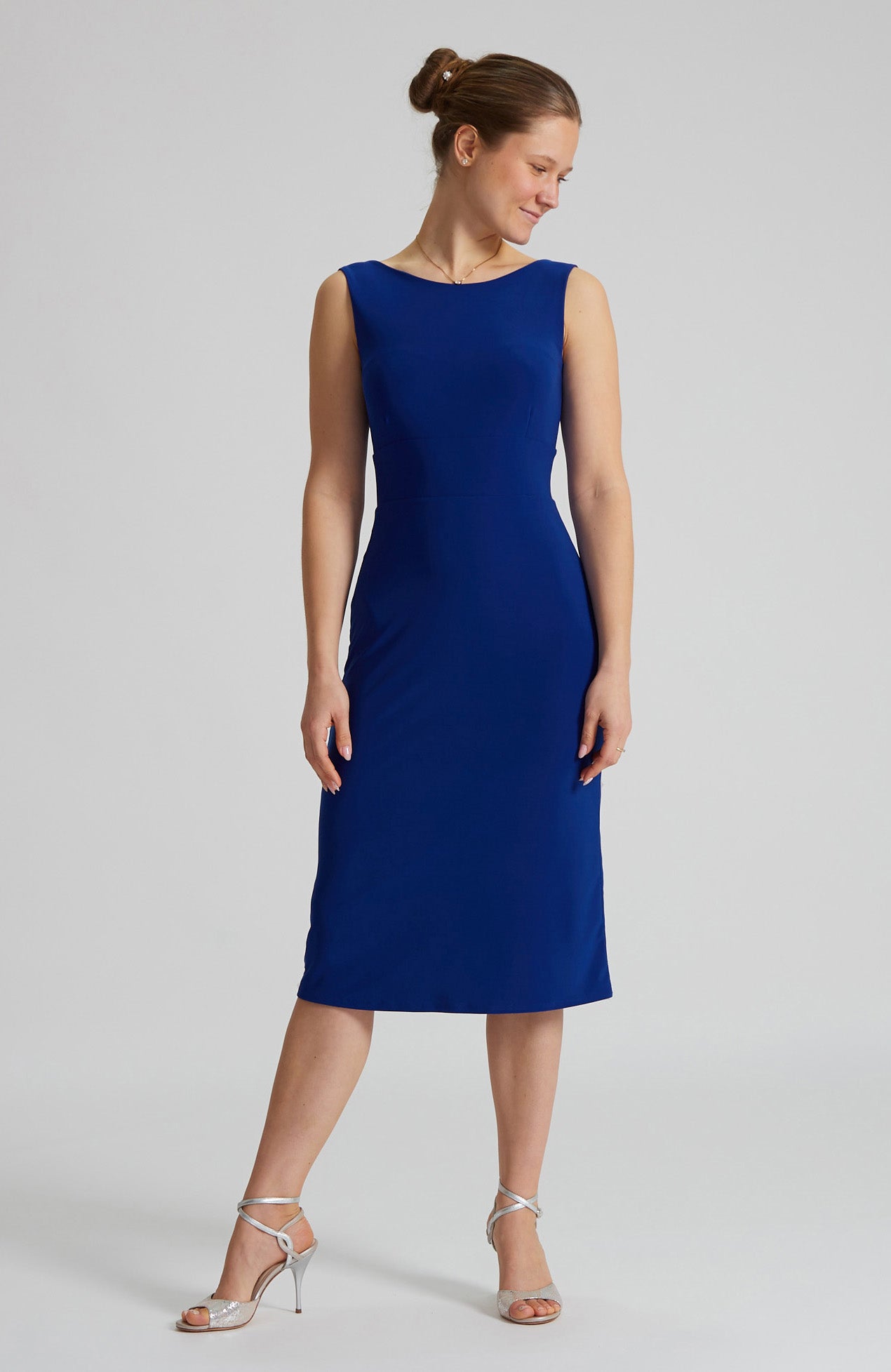 OLIVIA Royal Blue Tango Dress with Elegant Back Cutout