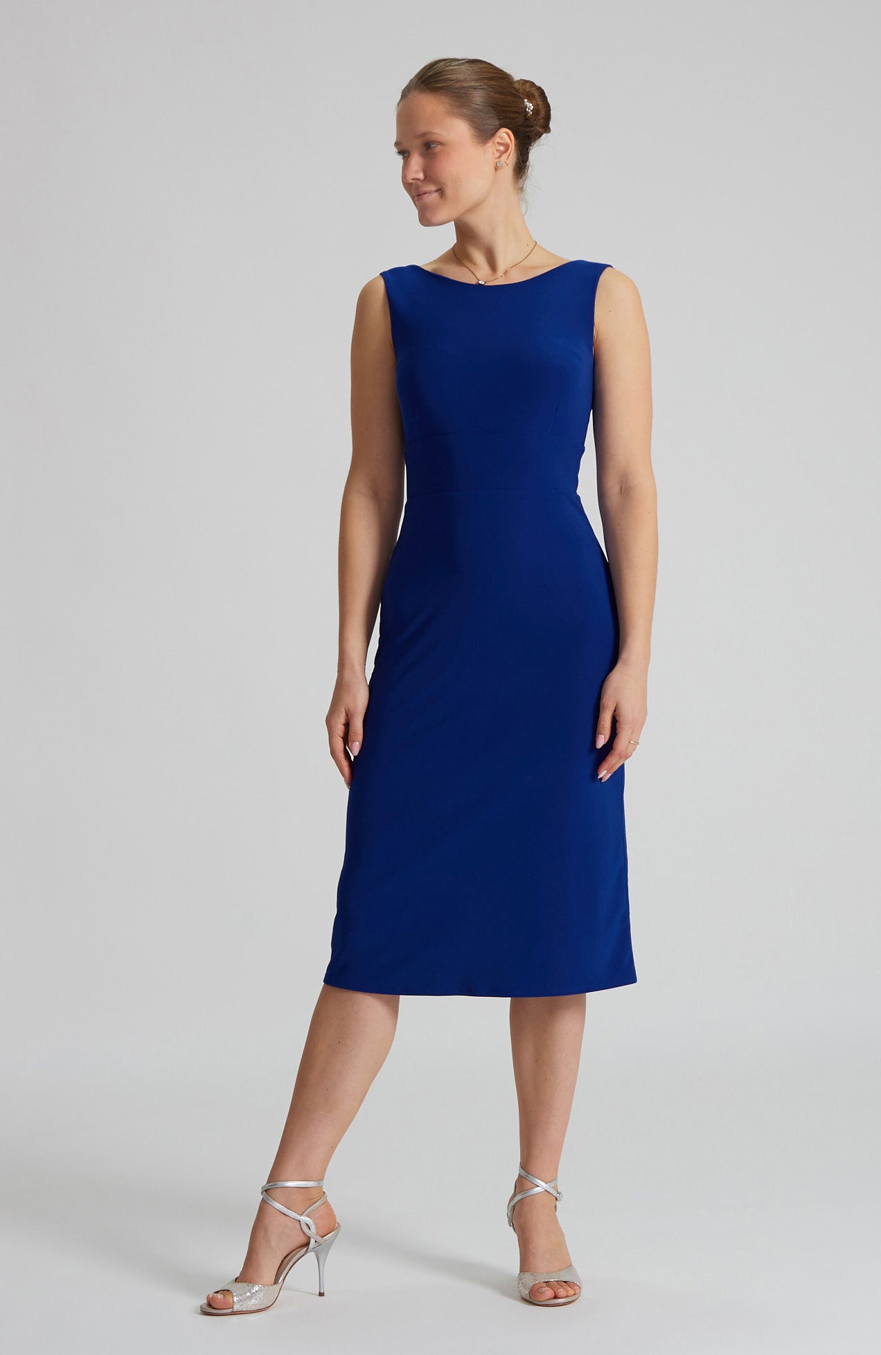 Robe de tango bleu roi OLIVIA avec découpe dans le dos
