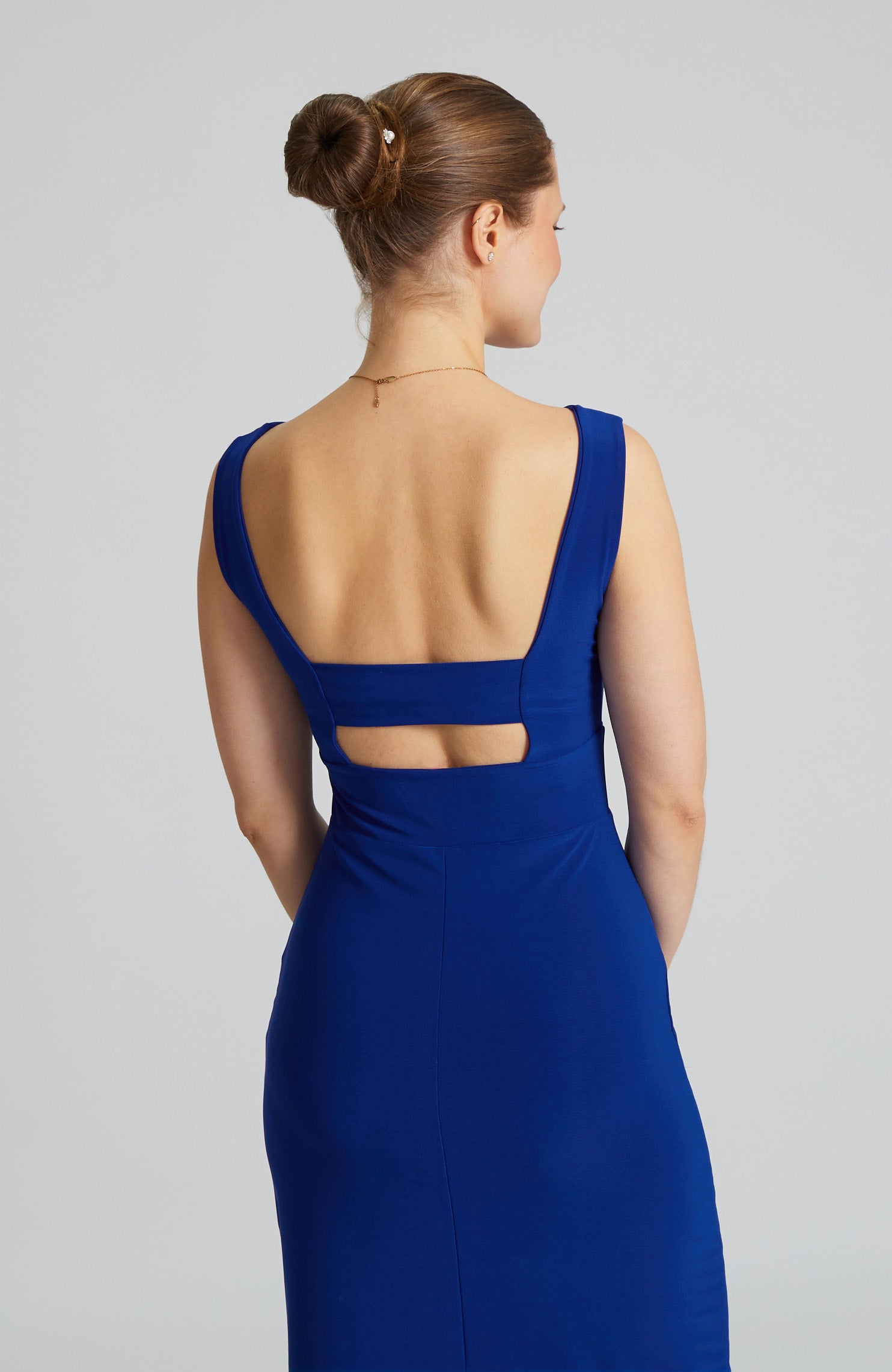OLIVIA Royal Blue Tango Dress with Elegant Back Cutout