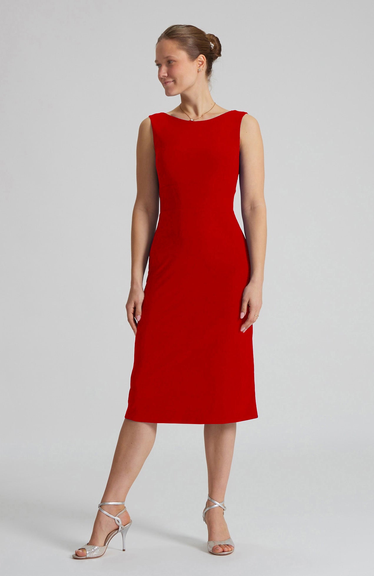 Robe de tango rouge OLIVIA avec découpe dans le dos