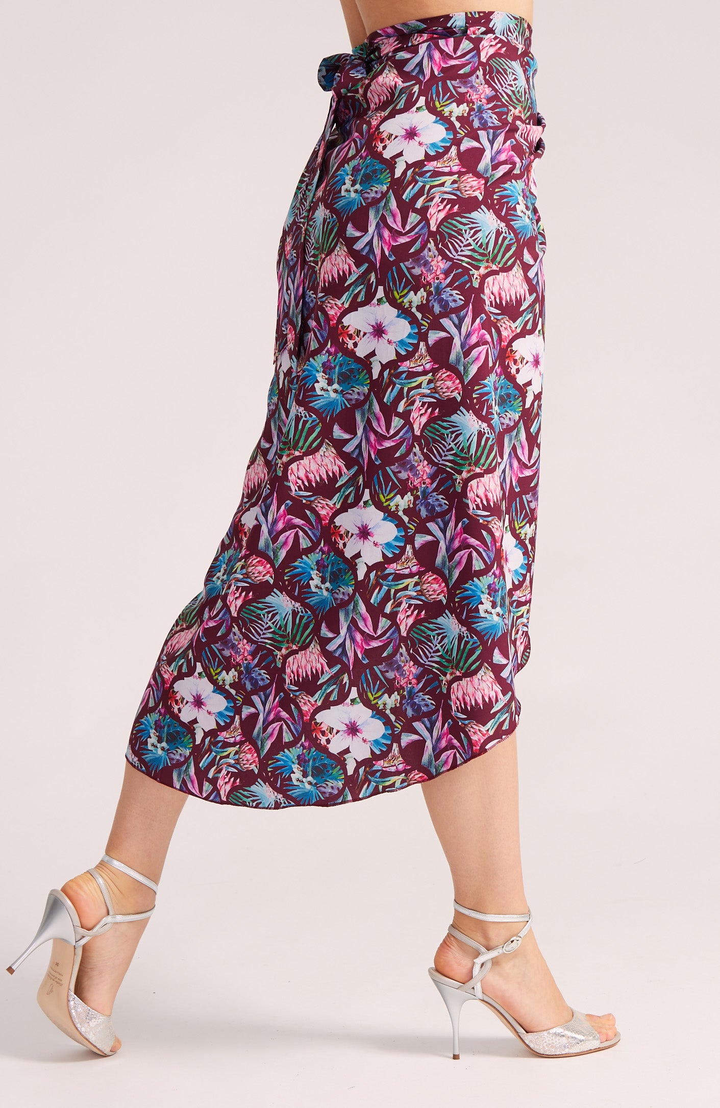 JULIET Jupe portefeuille Protea Blossom avec détails drapés