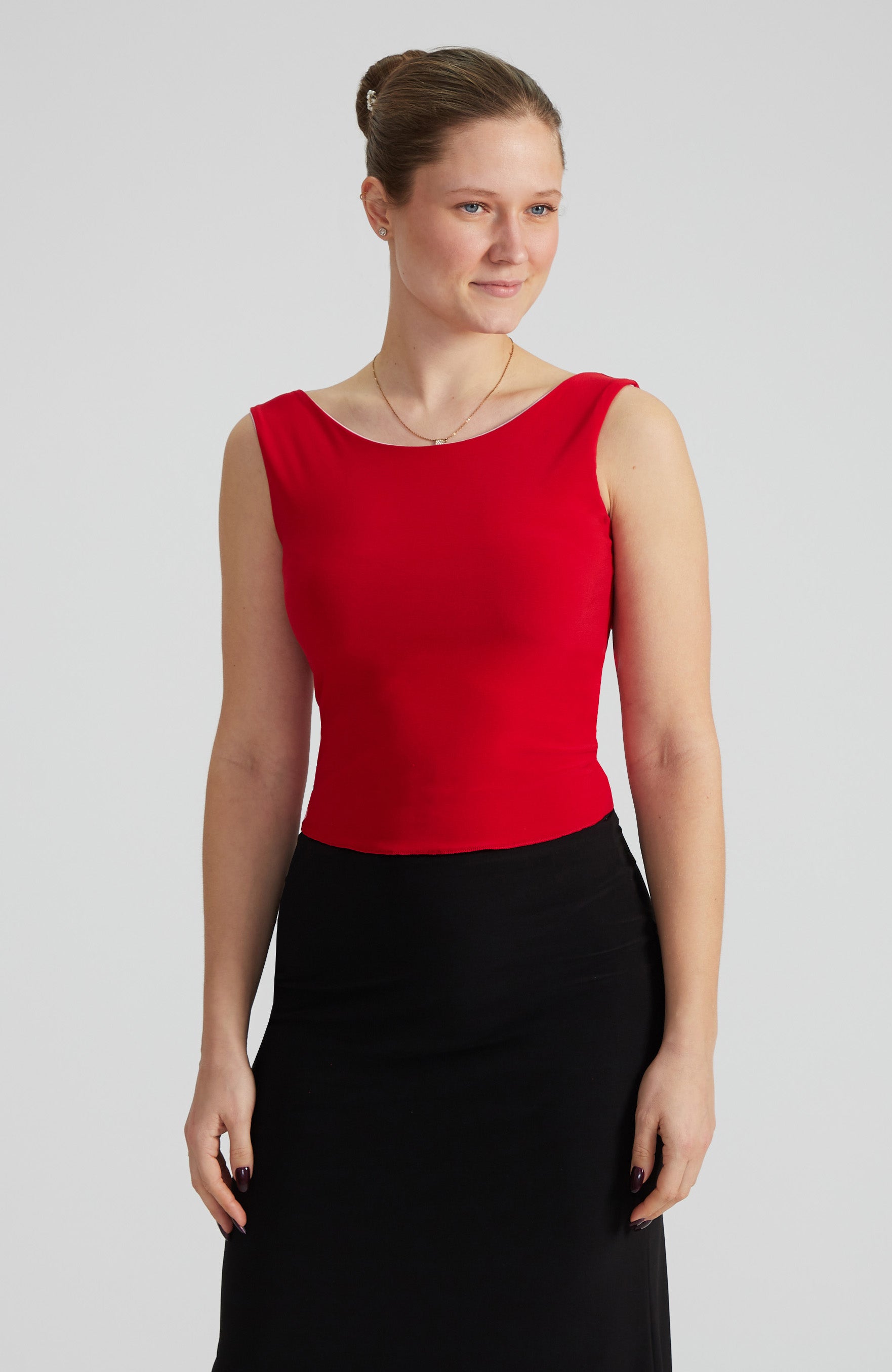DORA Reversible Top in Powder Pink & Classic Red