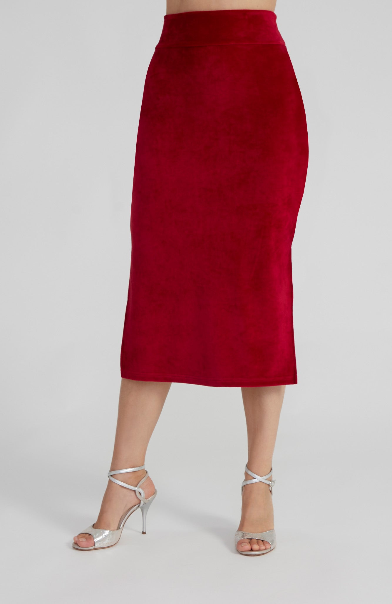 MIA Red Velvet Tango Skirt with Side Slits
