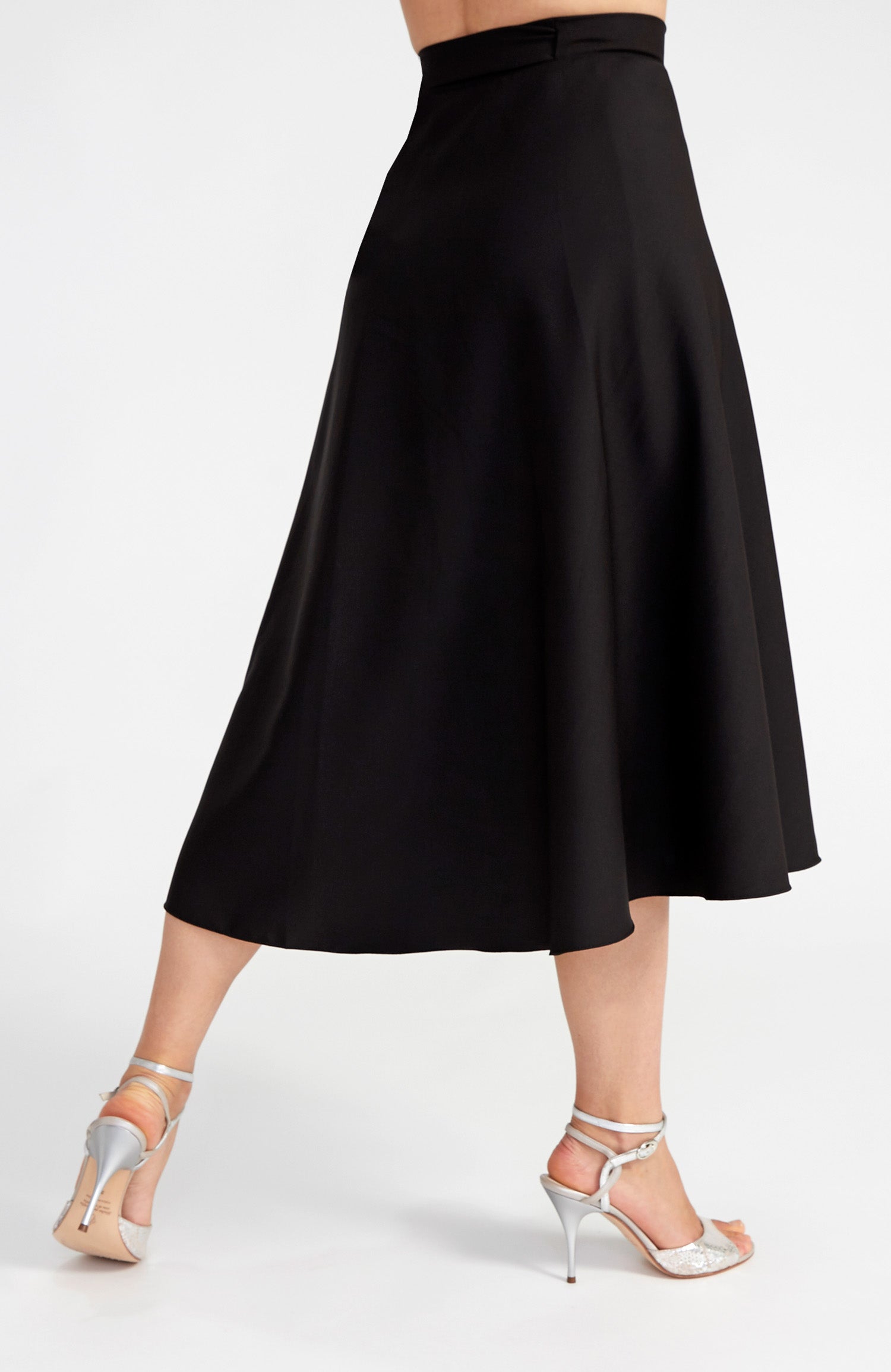 GINA Long Wrap Skirt in Black