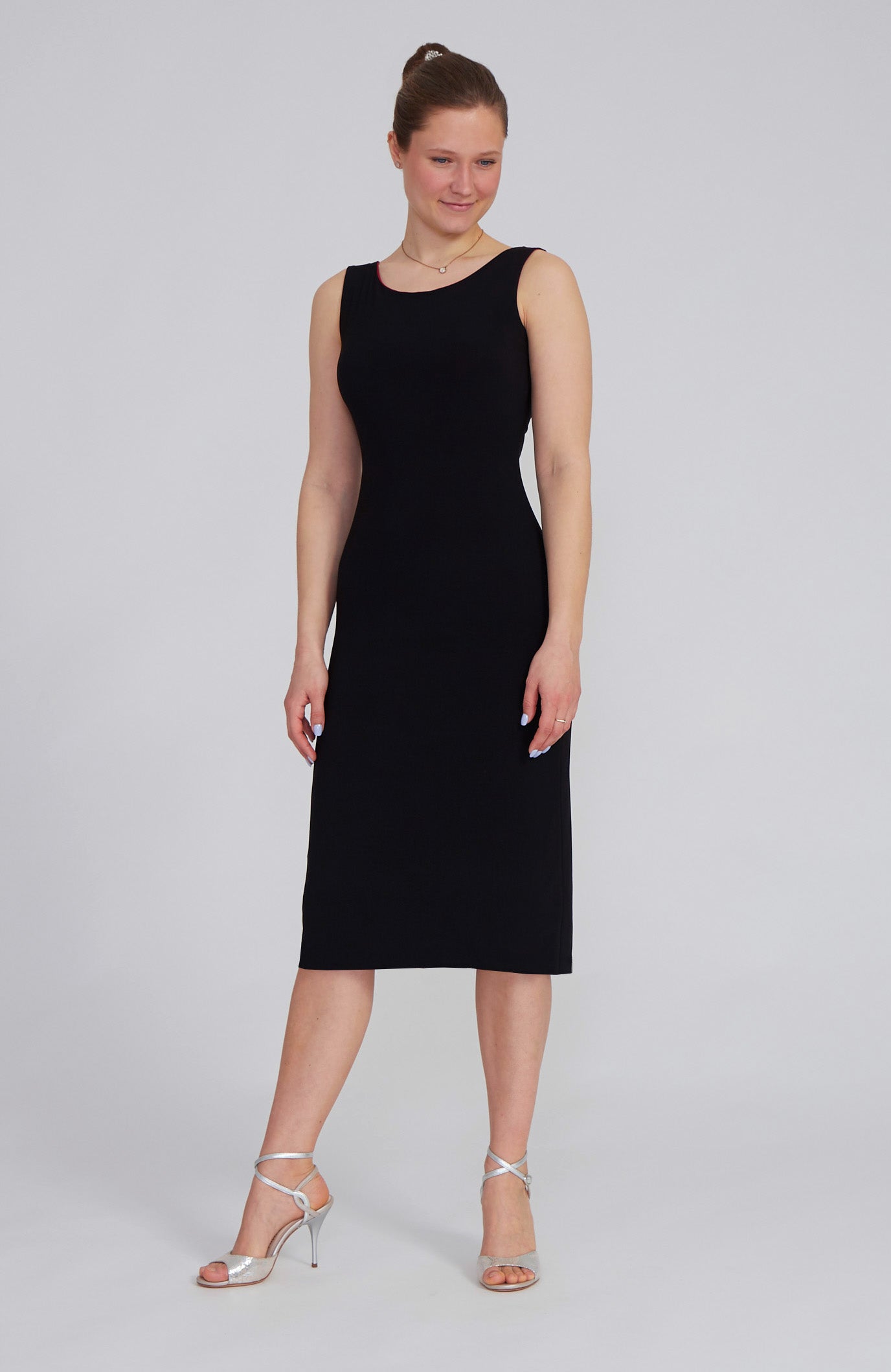 VALERIA Wendbares Tangokleid in Bordeauxrot &amp; Schwarz 