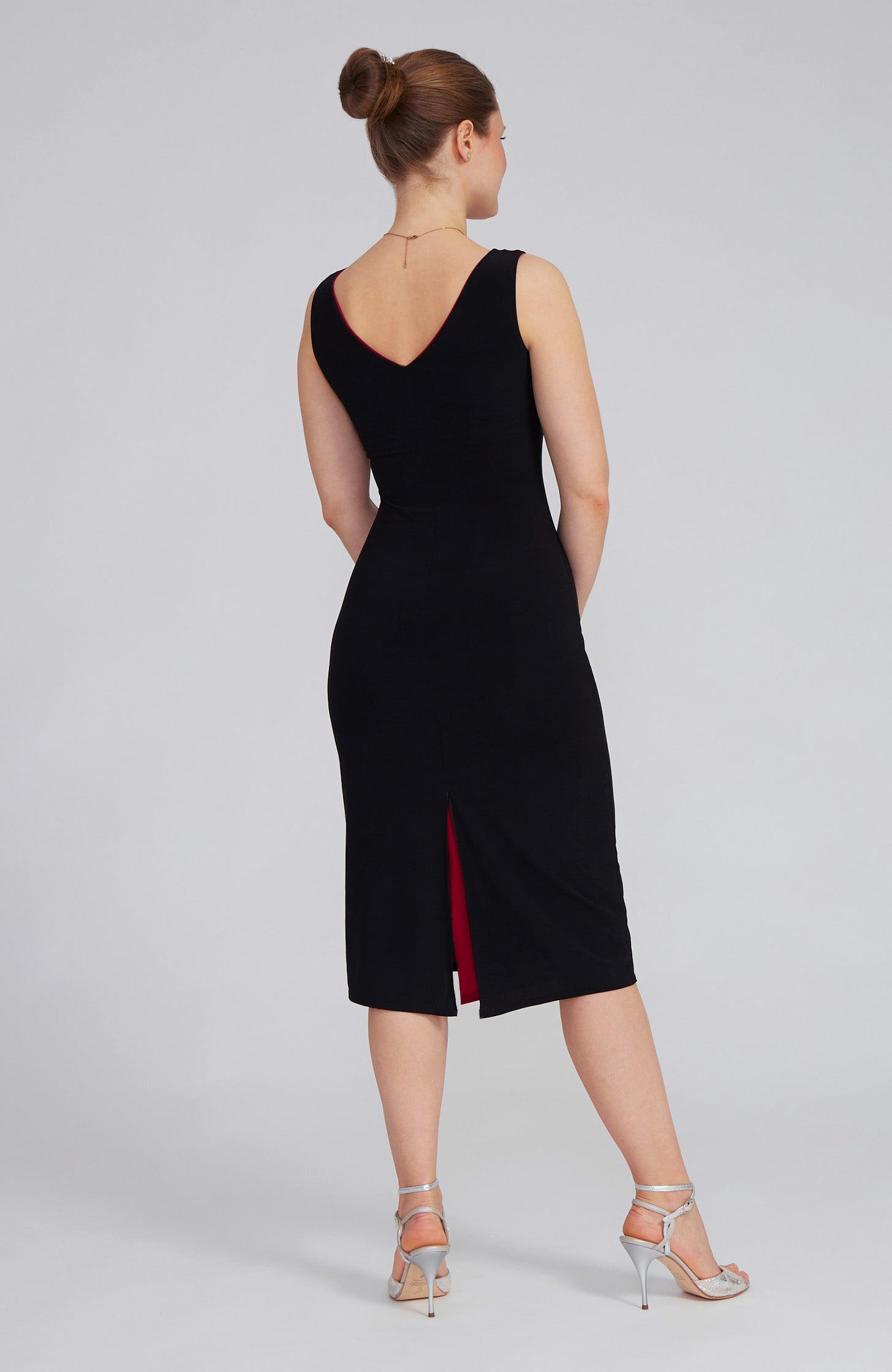VALERIA Wendbares Tangokleid in Bordeauxrot &amp; Schwarz 