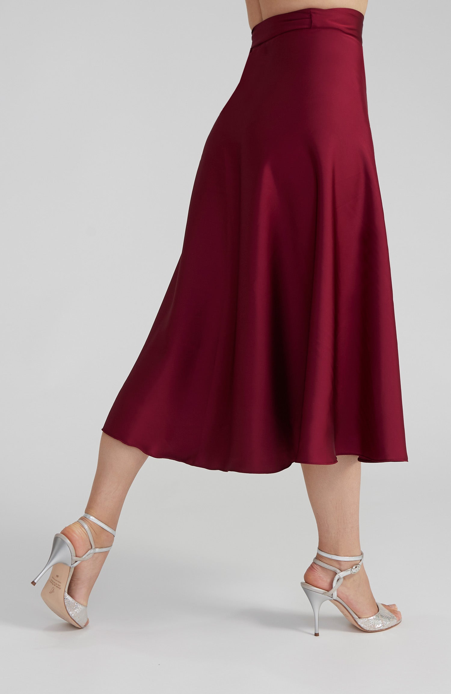 GINA Long Wrap Skirt in Red