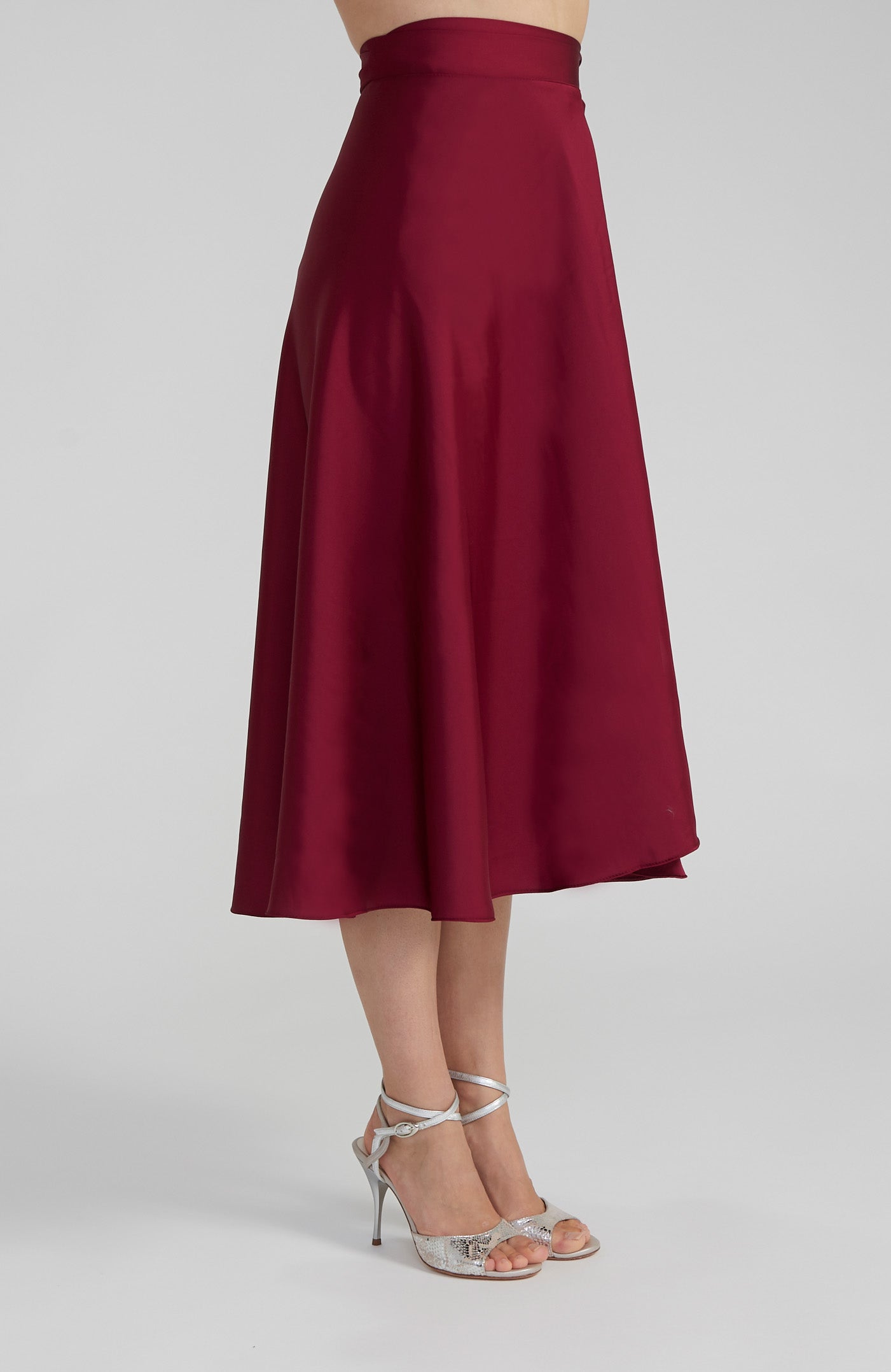 GINA Long Wrap Skirt in Red