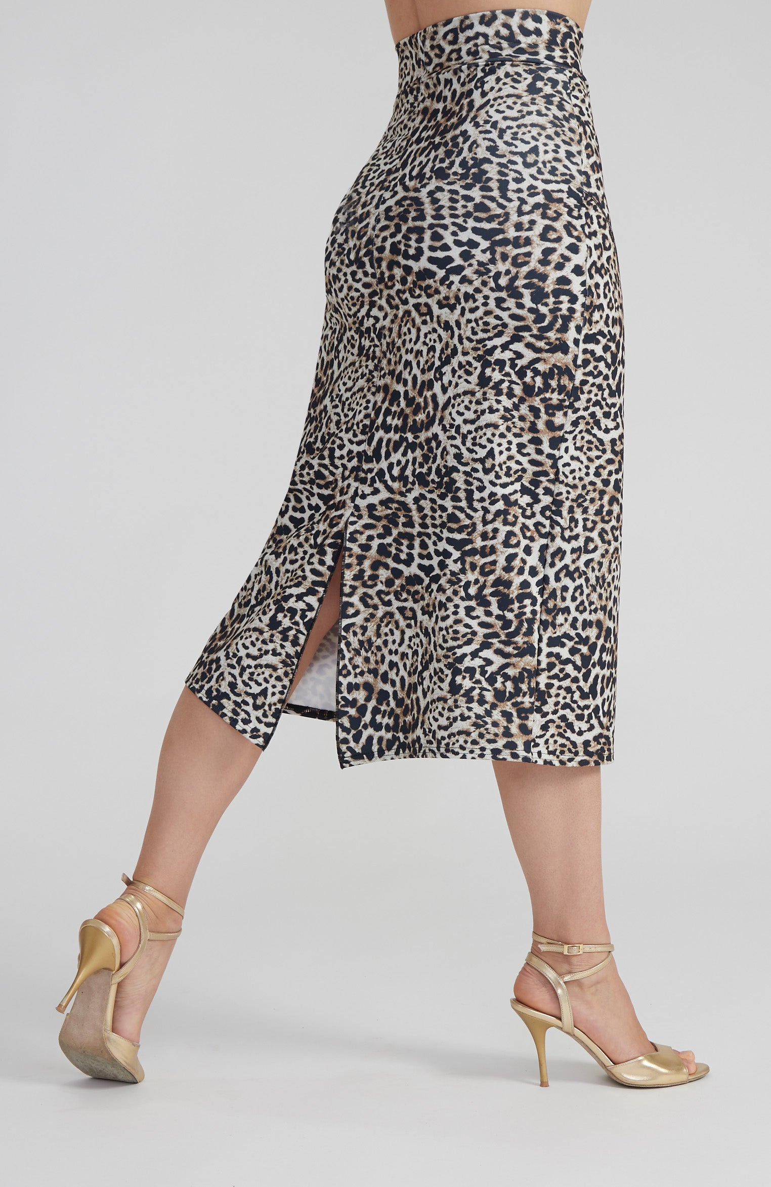 VALERY Leopard Skirt with Overlap