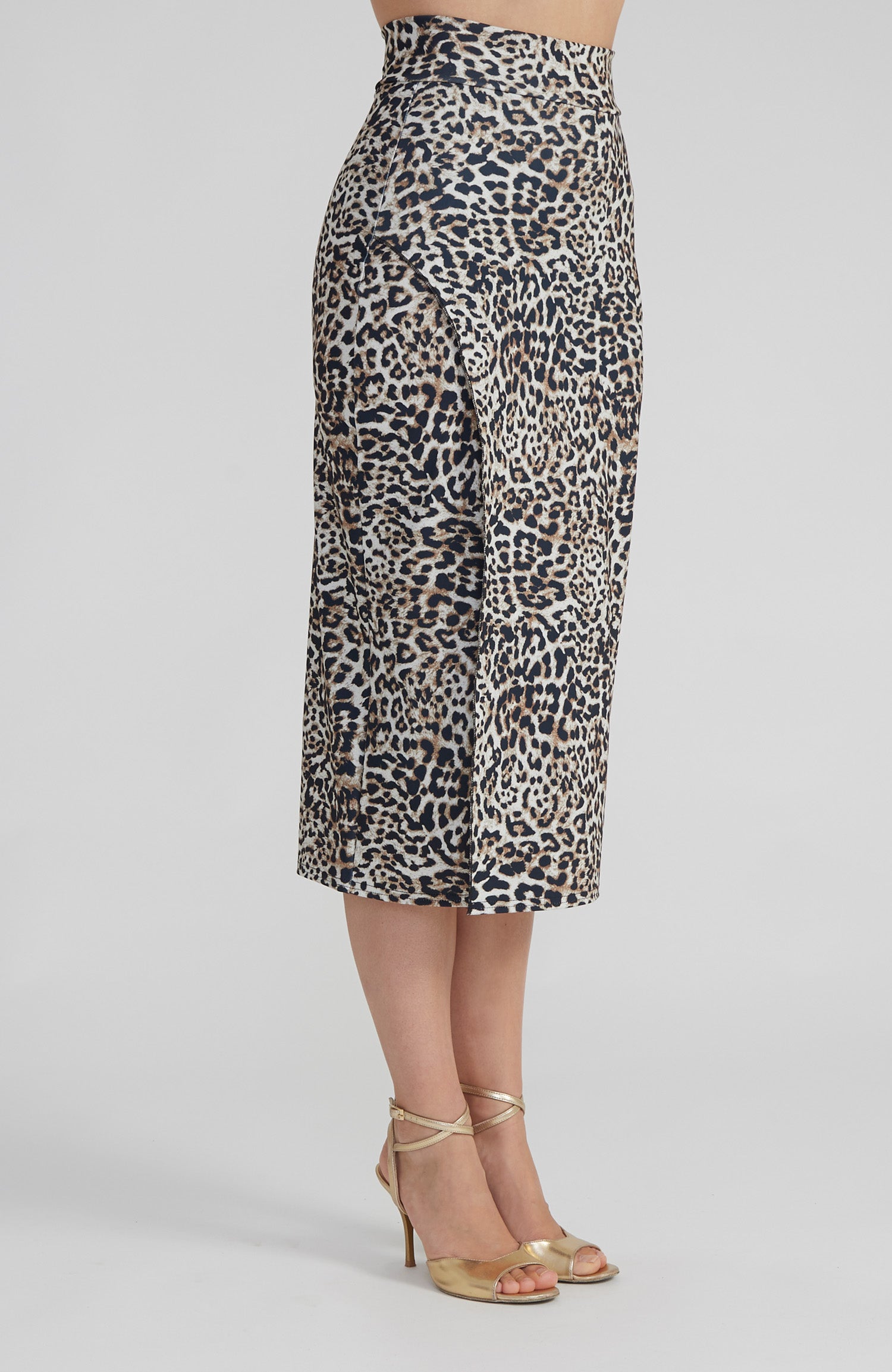 VALERY Leopard Skirt with Overlap