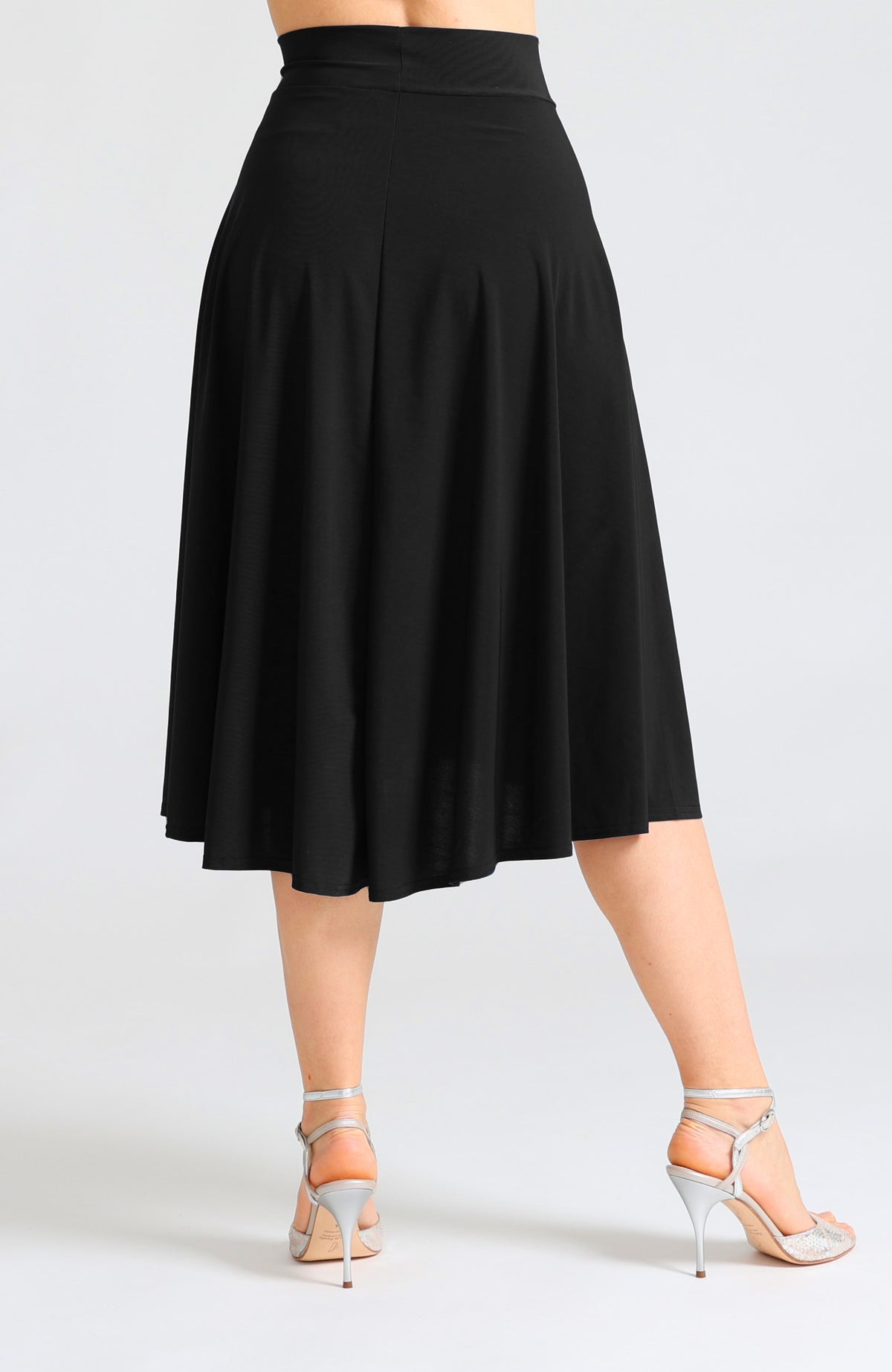 Black A-Line Tango Skirt with High-Low Hem – AUDREY