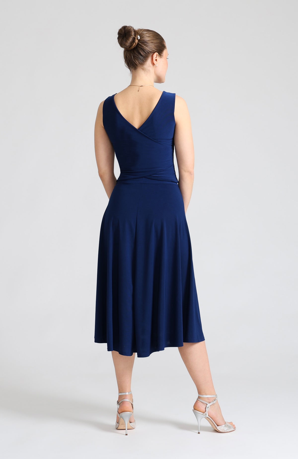 Blue Cross Back Tango Top with Bateau Neck – DANIELA