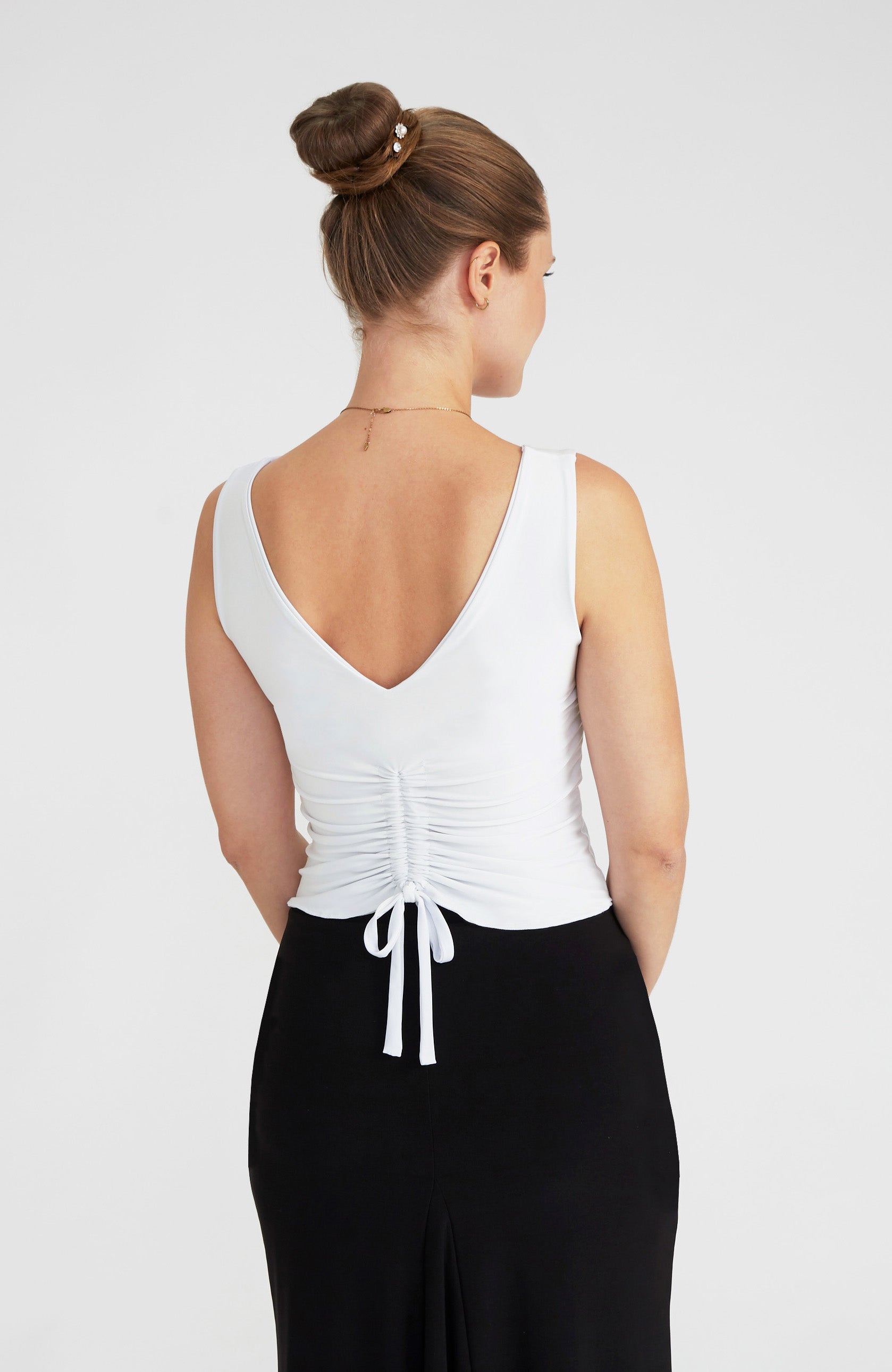 Cream White Draped Top - DORA