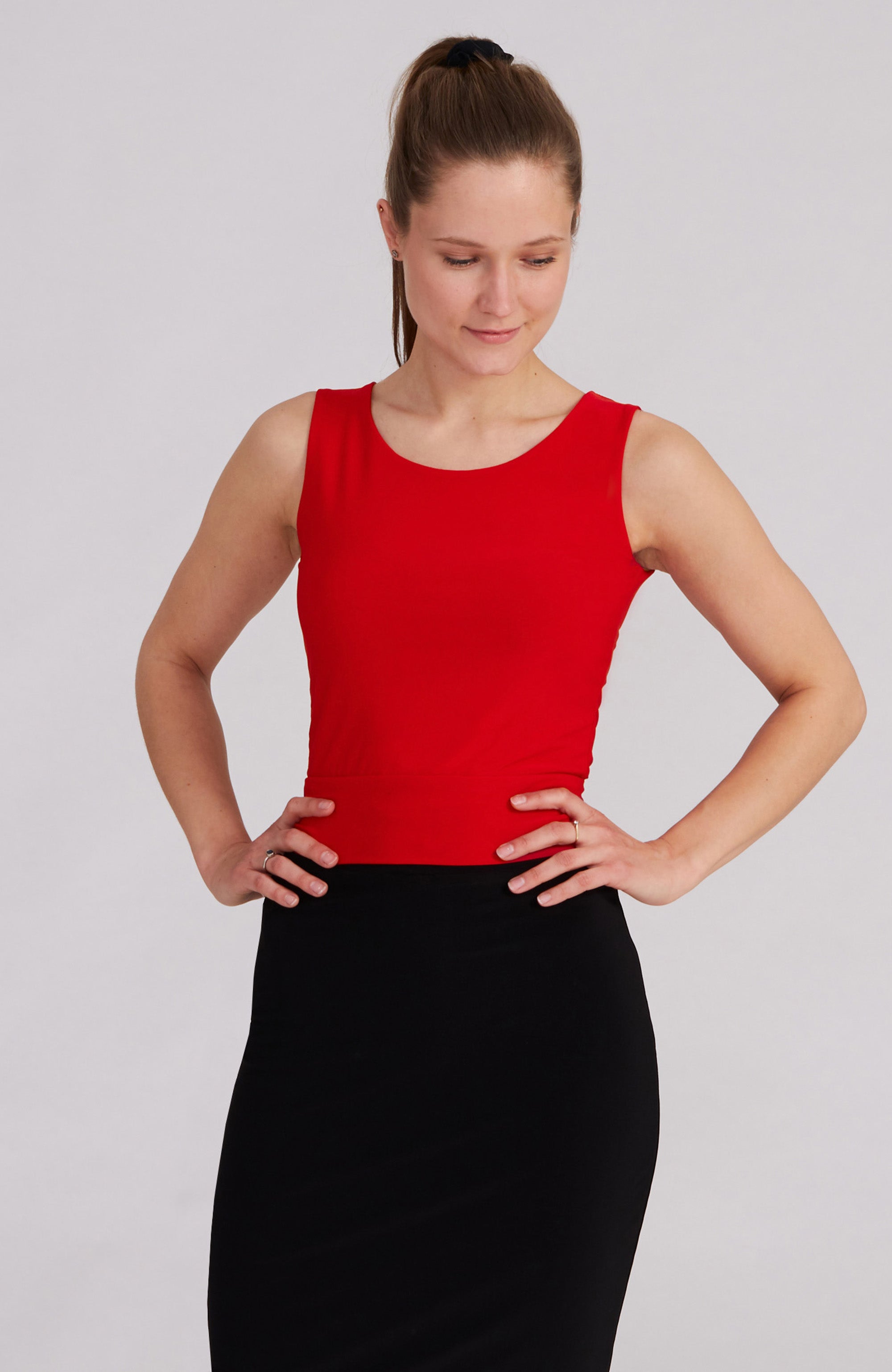 ZOE Crop Top mit Schleifendetail in Korallenrot