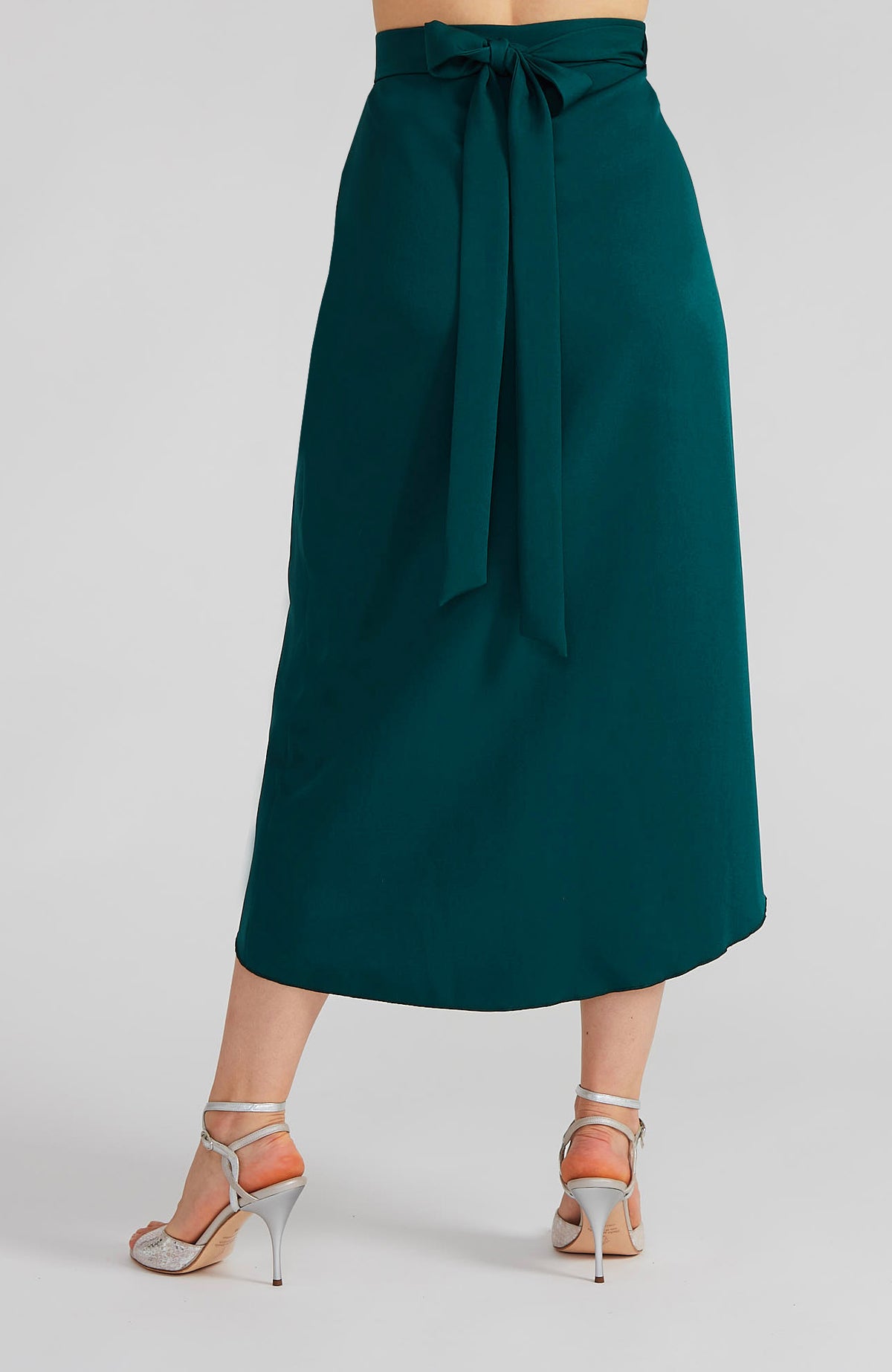 Green Tango Wrap Skirt with Draped Detail – JULIET