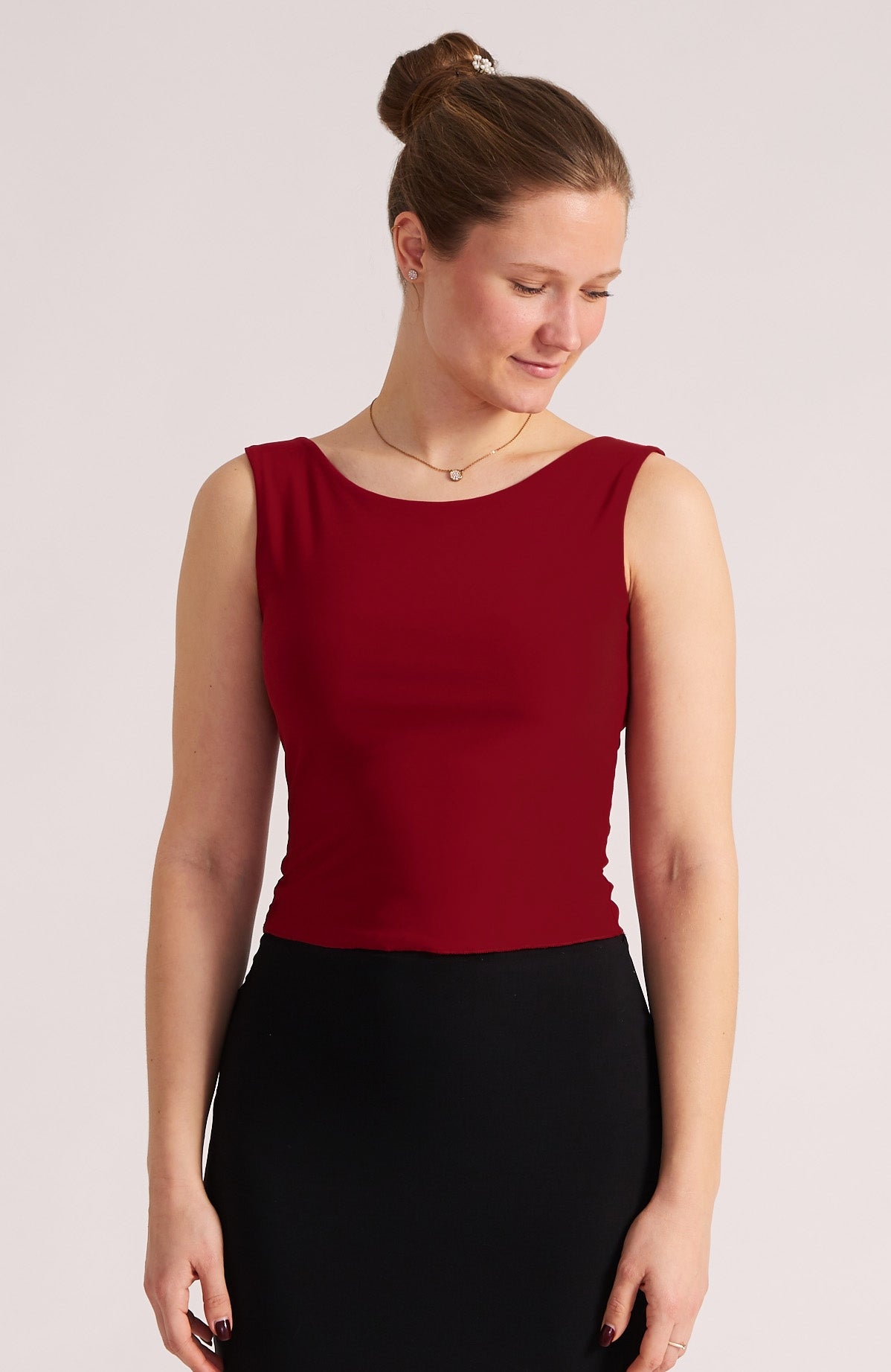 DORA Bordeauxrotes drapiertes Top 