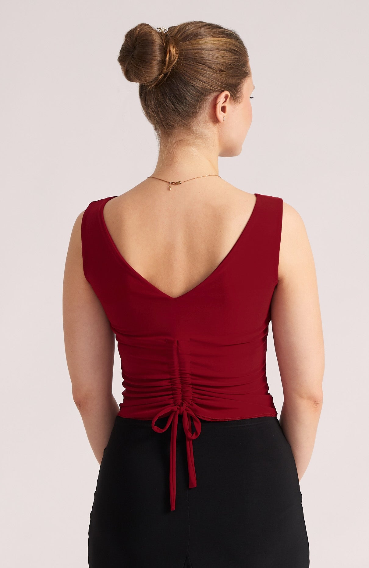 DORA Bordeauxrotes drapiertes Top 