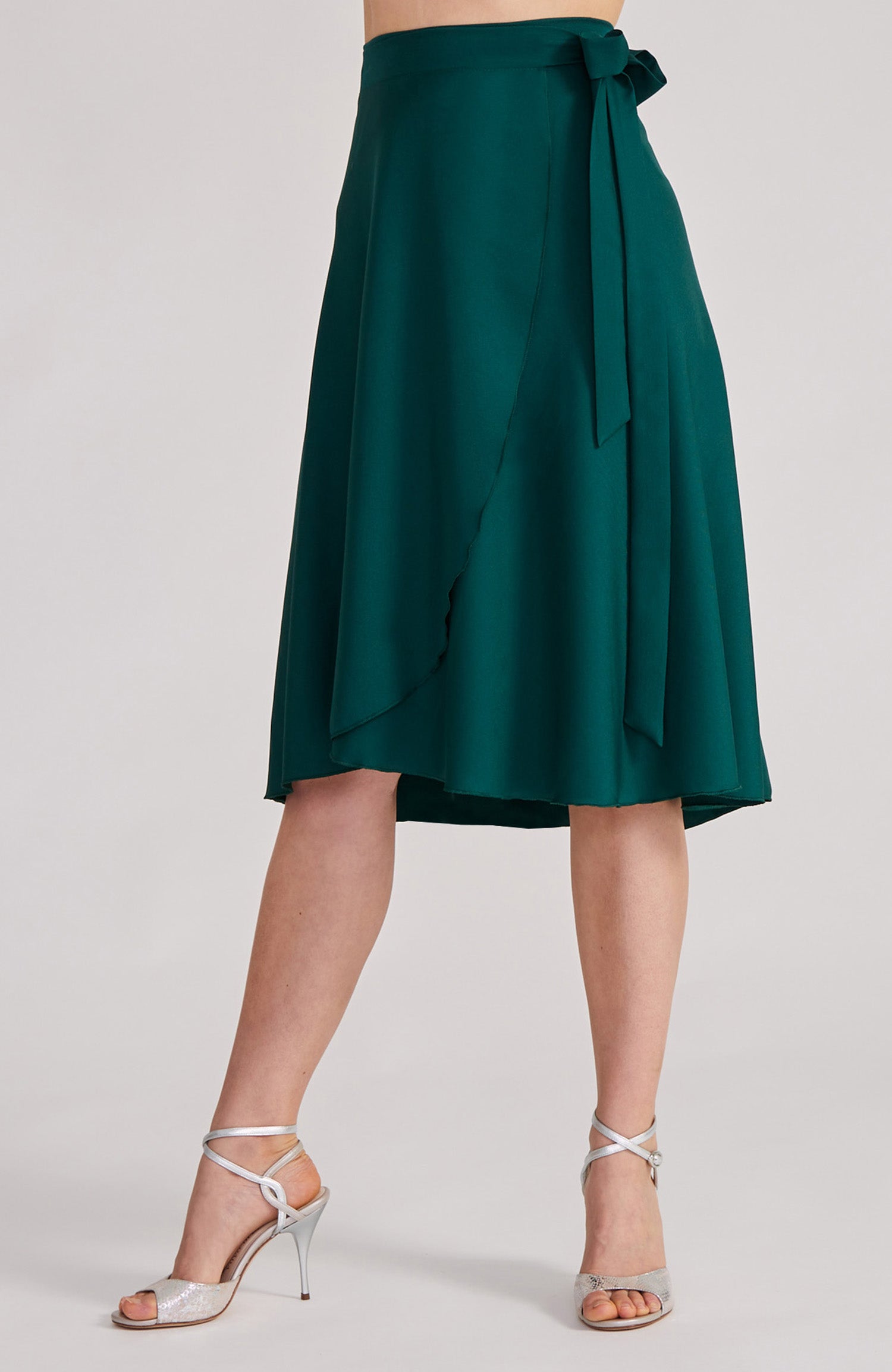 COCO Jupe portefeuille tango en satin vert