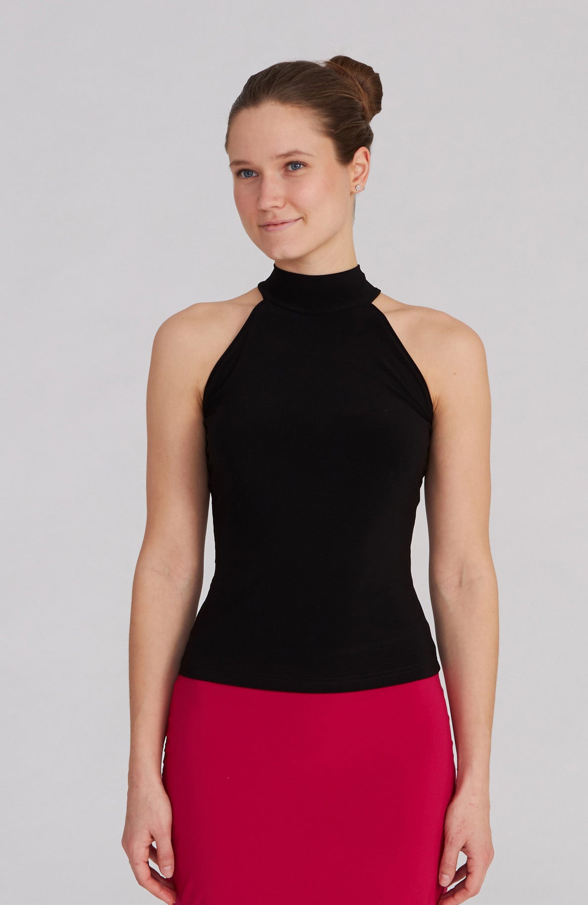 Fitted Tango Mock Neck Top in Black – STELLA